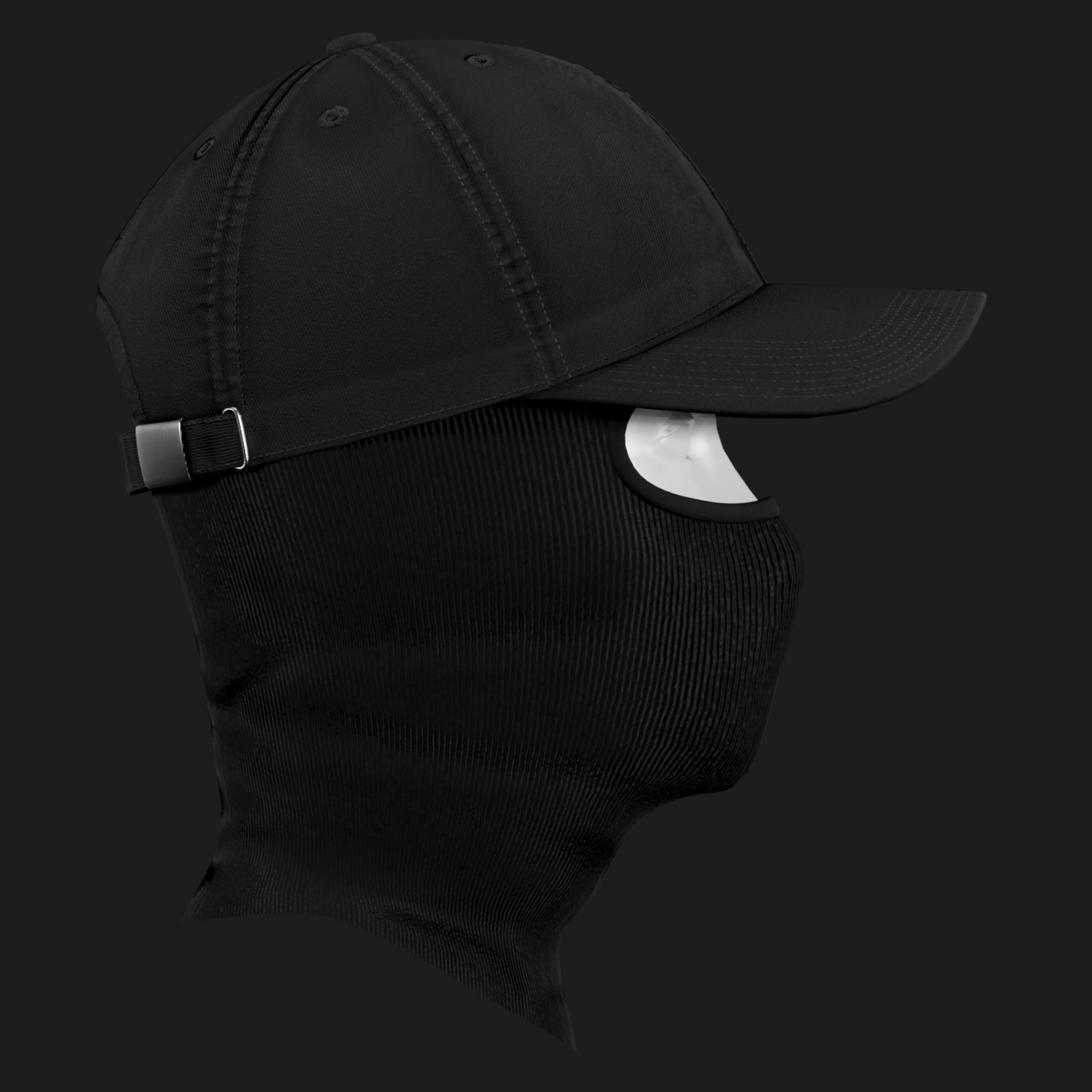 Balaclava + Baseball Cap Black | WOLVES STUDIO