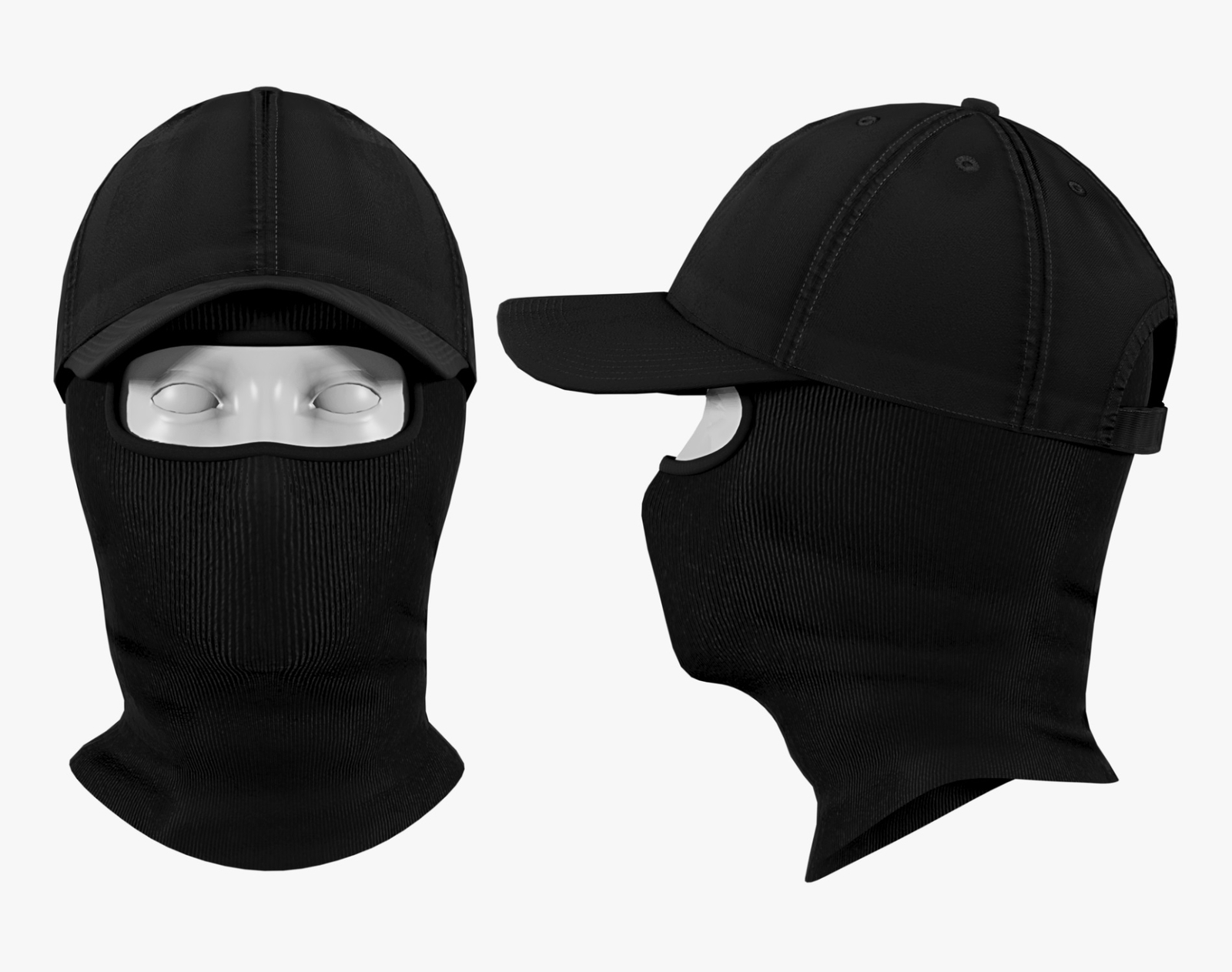 Balaclava + Baseball Cap Black | WOLVES STUDIO