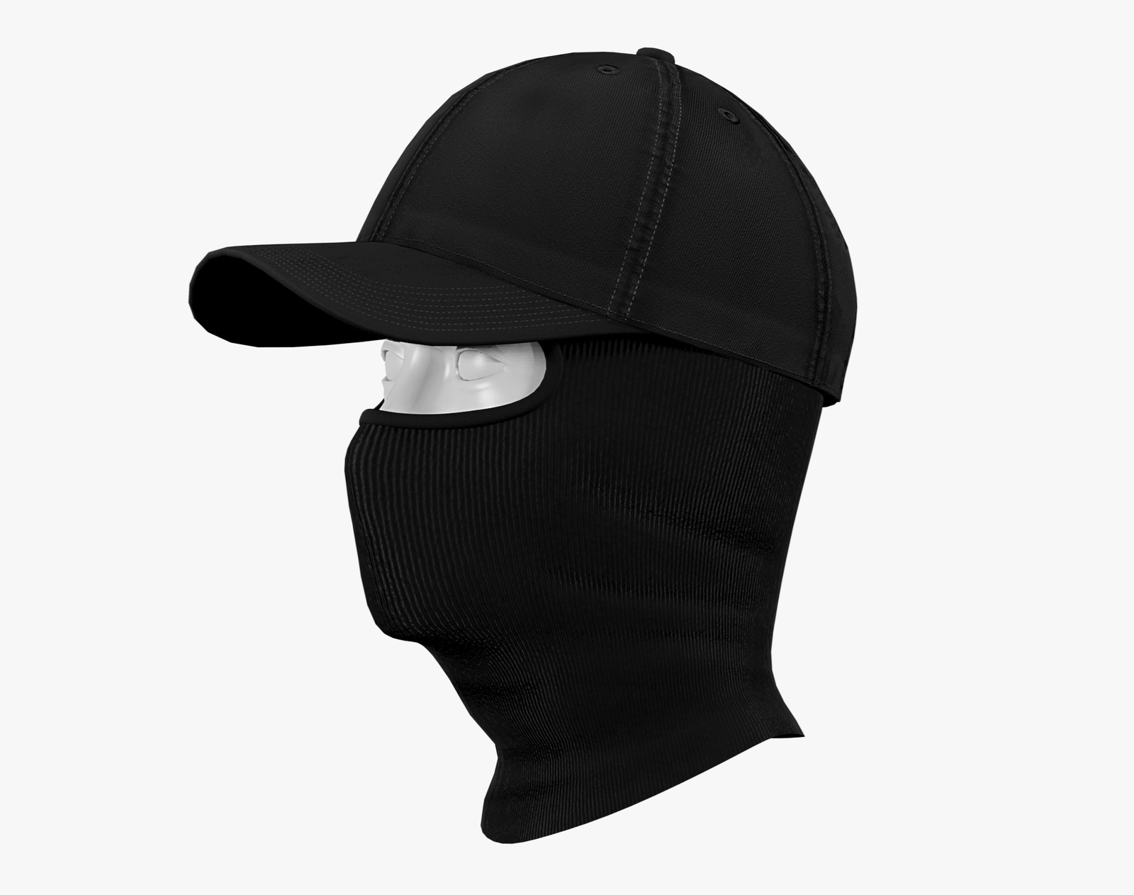 Balaclava + Baseball Cap Black | WOLVES STUDIO