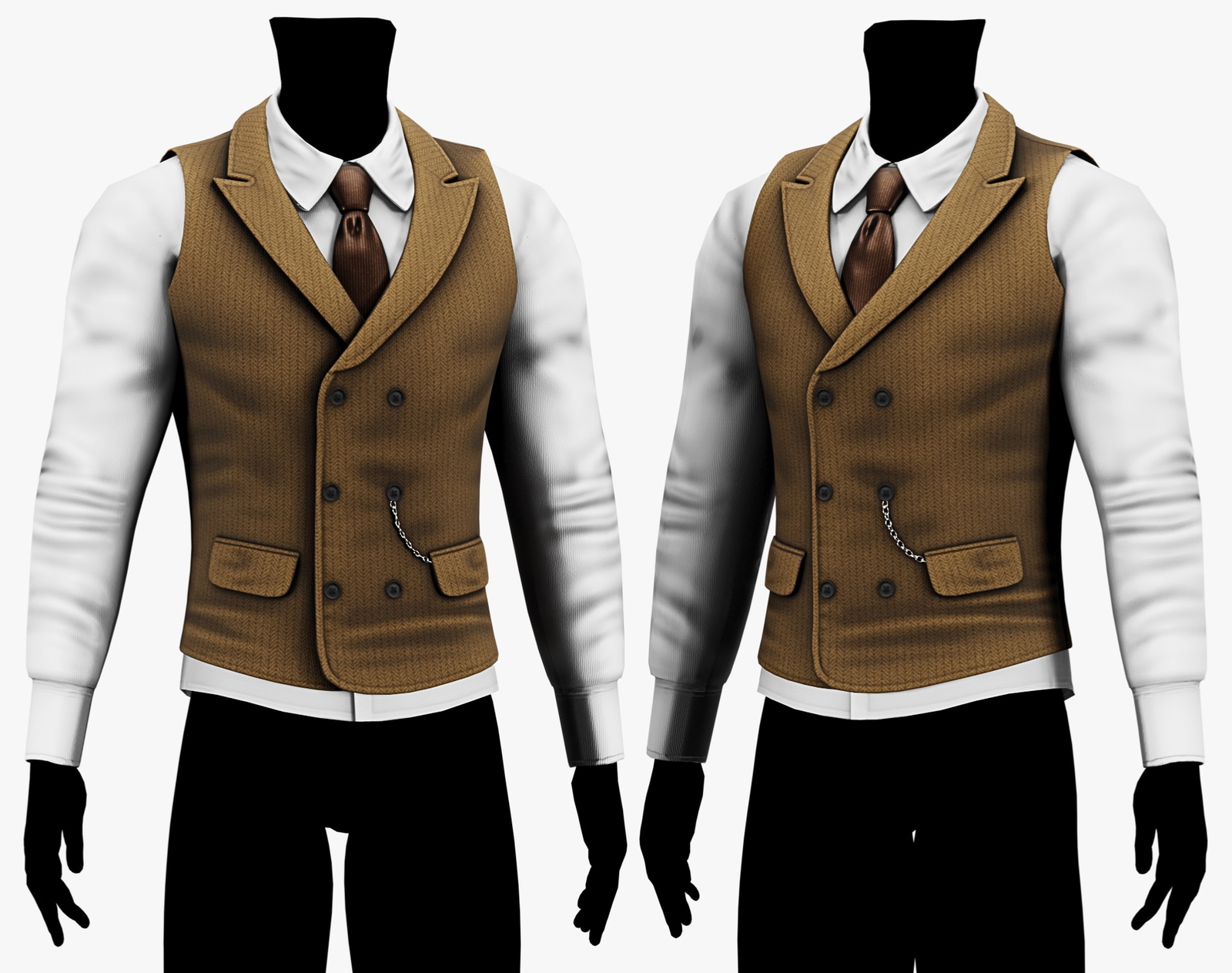 Suit Vest + Shirt Mafia Style Pack 01 | WOLVES STUDIO