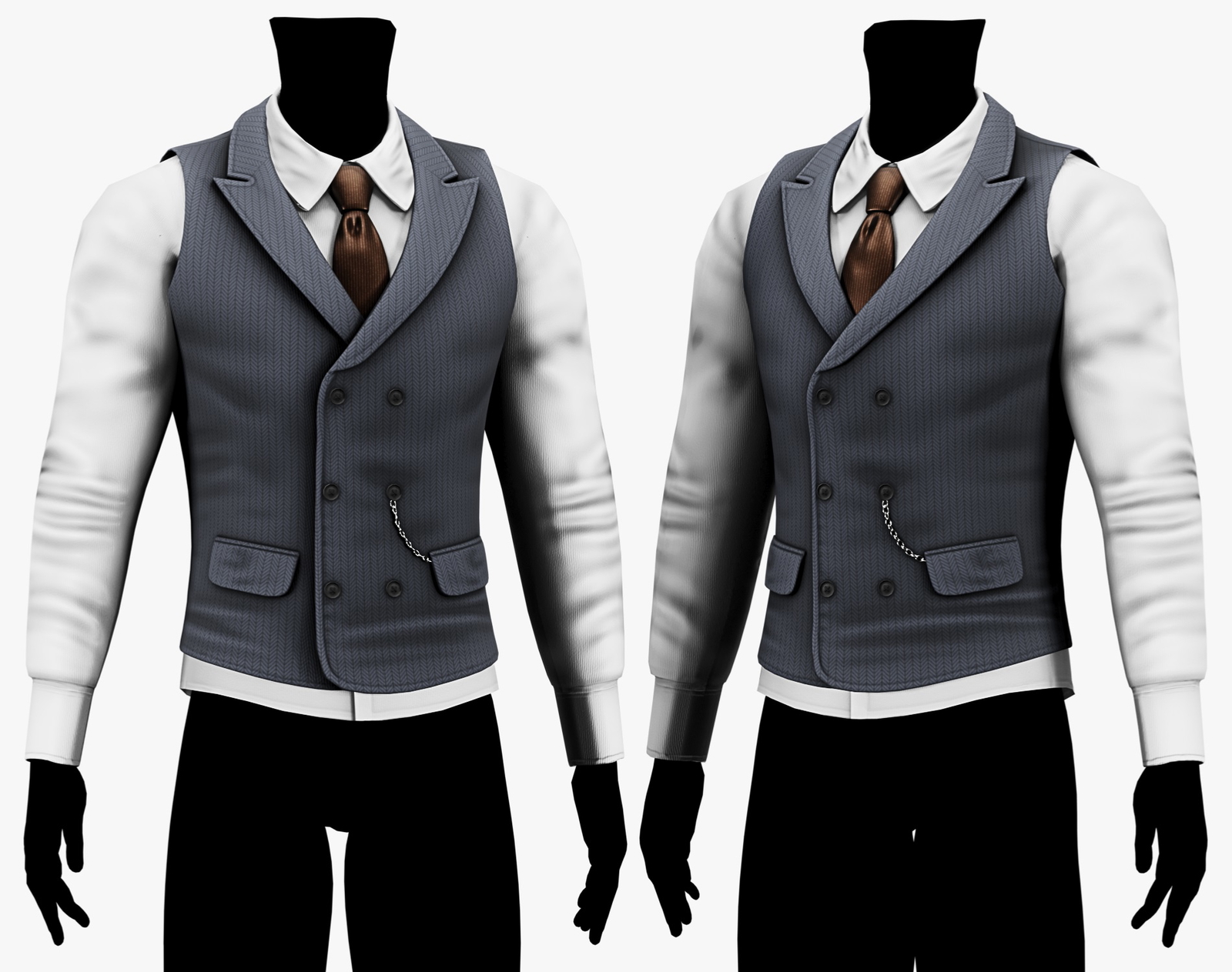 Suit Vest + Shirt Mafia Style Pack 01 | WOLVES STUDIO