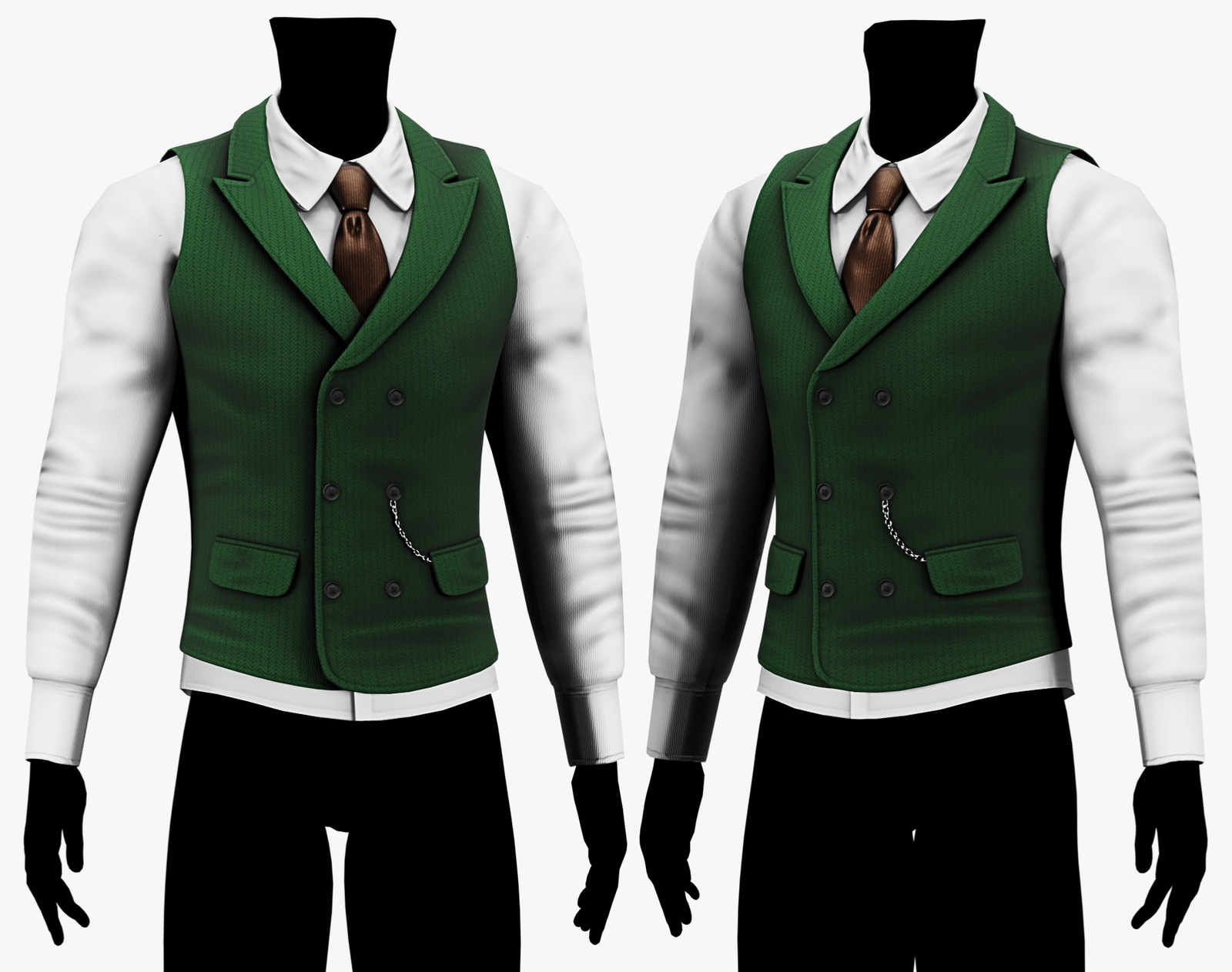 Suit Vest + Shirt Mafia Style Pack 01 | WOLVES STUDIO