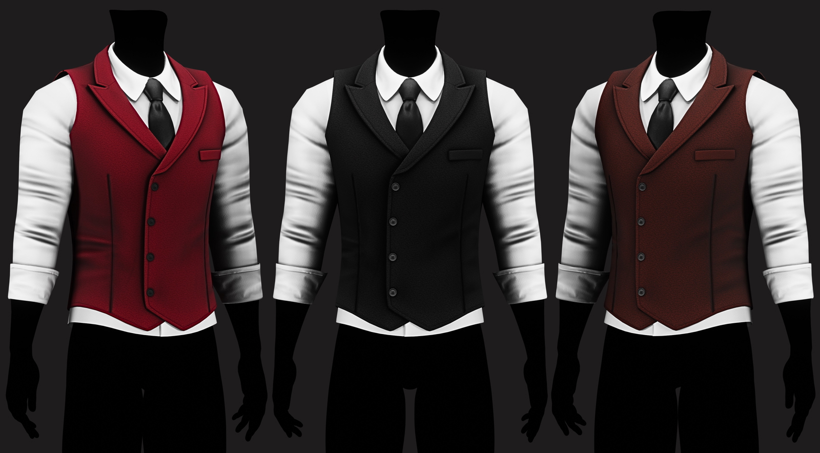 Suit Vest + Shirt Mafia Style Pack 02 | WOLVES STUDIO