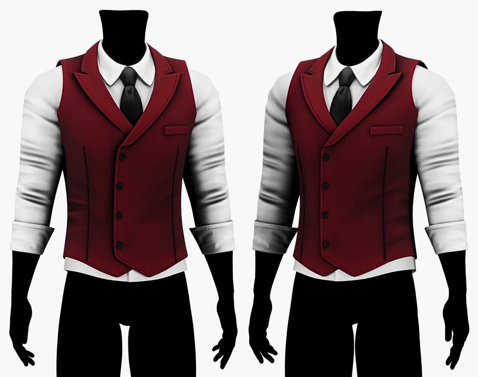 Suit Vest + Shirt Mafia Style Pack 02 | WOLVES STUDIO