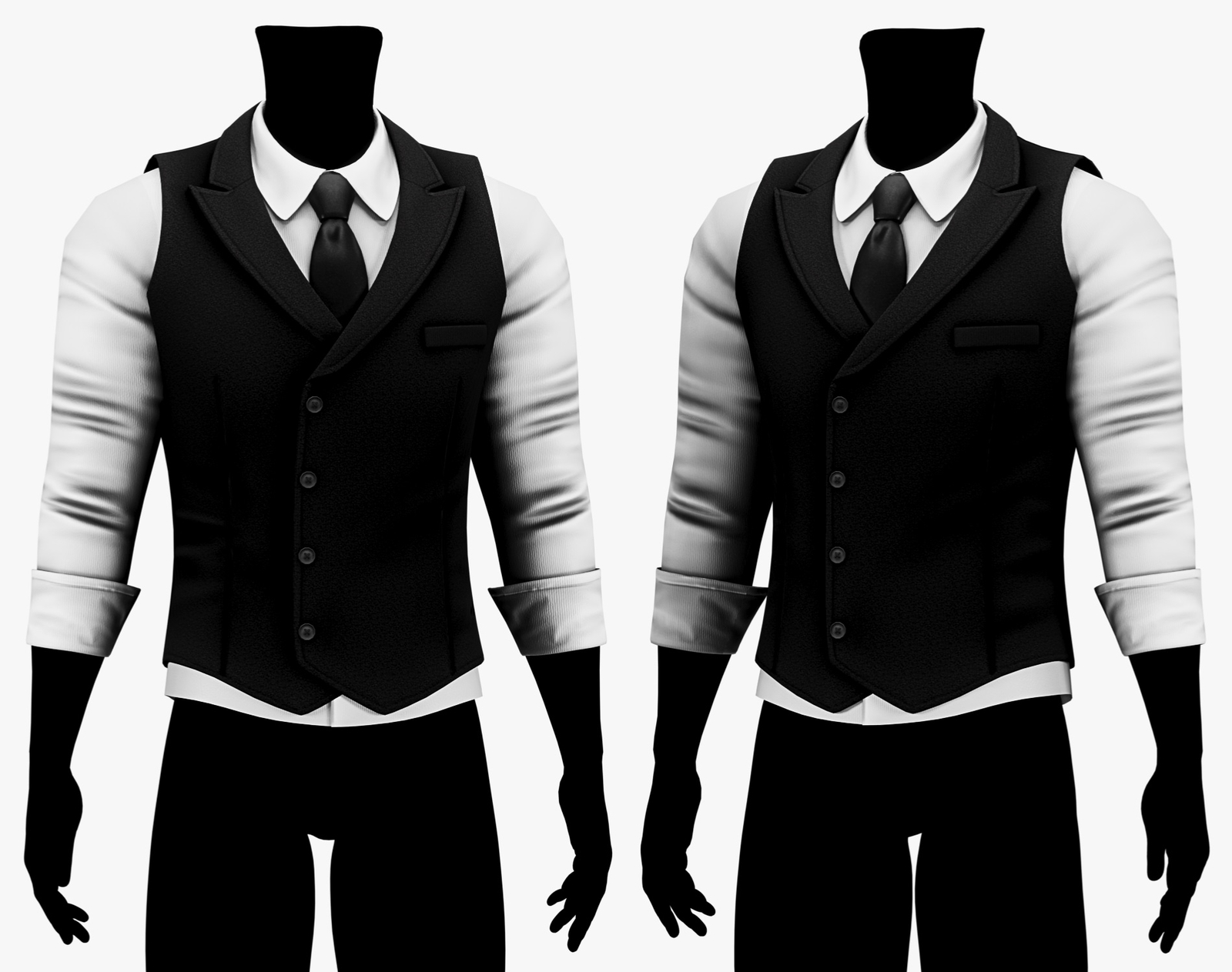 Suit Vest + Shirt Mafia Style Pack 02 | WOLVES STUDIO