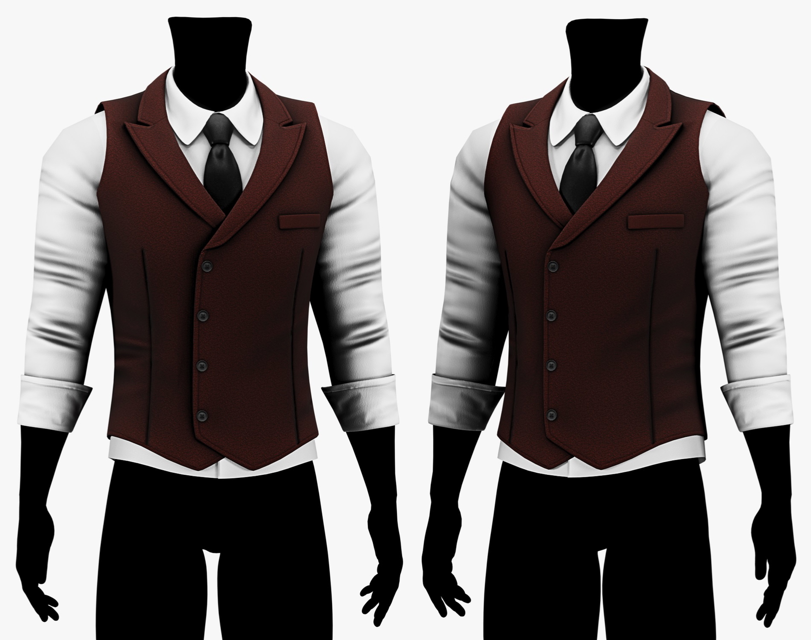 Suit Vest + Shirt Mafia Style Pack 02 | WOLVES STUDIO