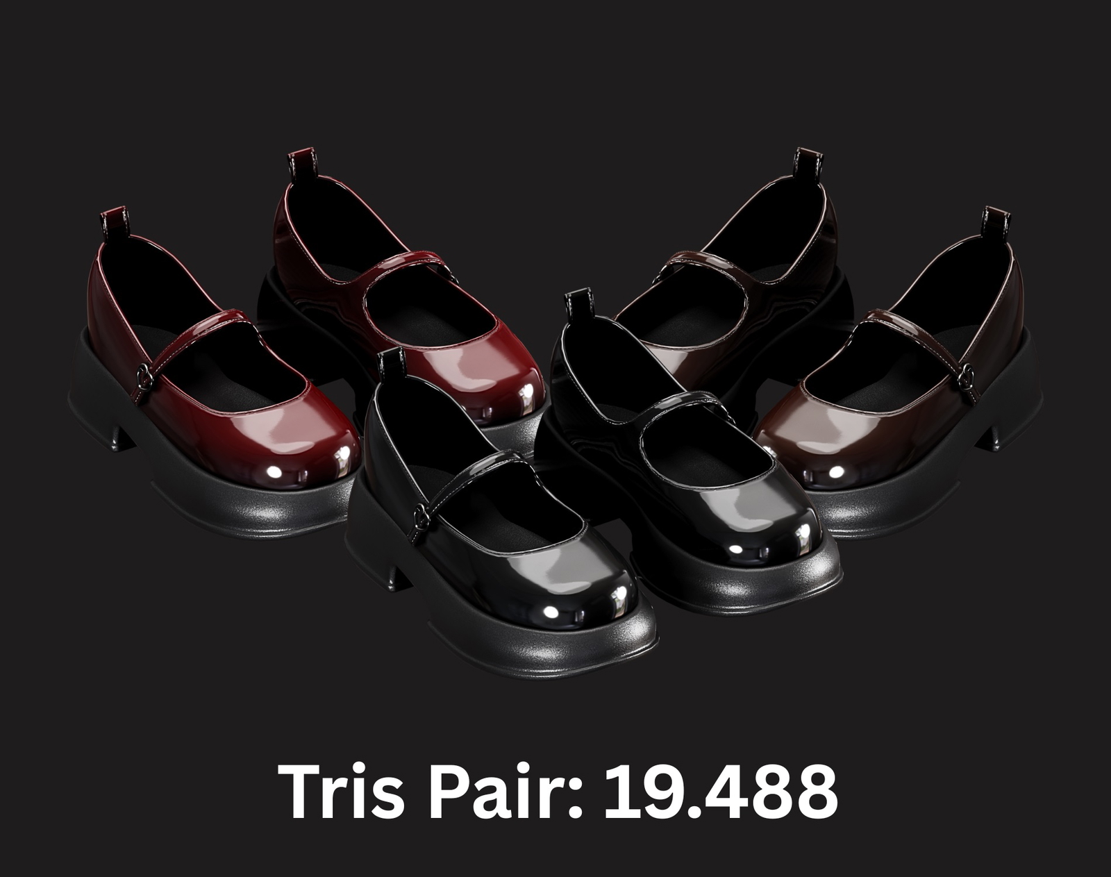 Shoes Pack 1 - Mary Jane Shiny Varnish | WOLVES STUDIO