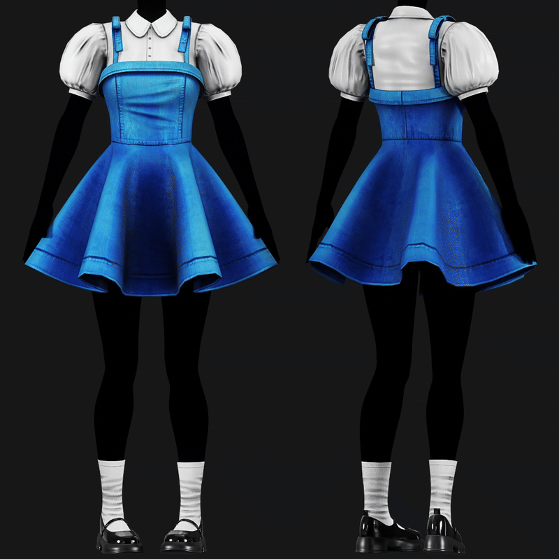 Wonderland Outfit Pack - Dress, Blouse, Socks, Shoes, Bow Headband | WOLVES STUDIO