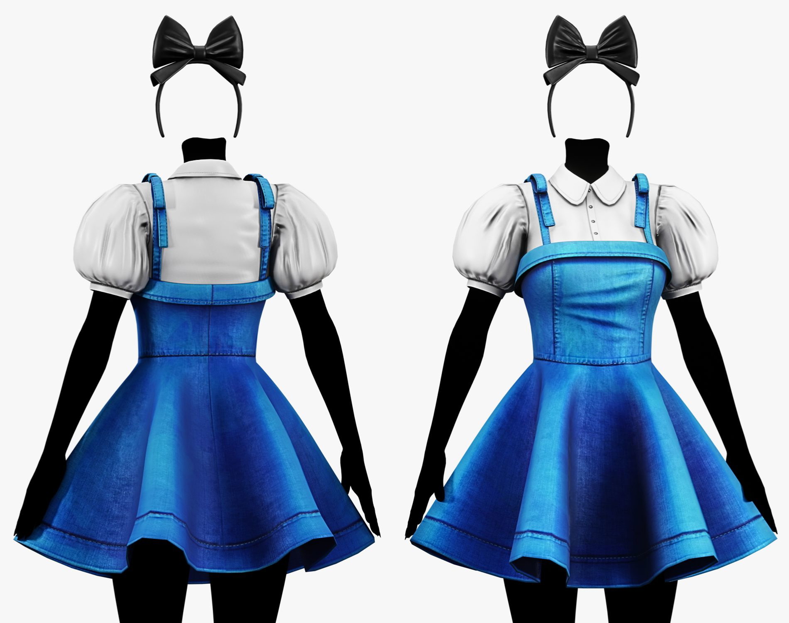 Wonderland Outfit Pack - Dress, Blouse, Socks, Shoes, Bow Headband | WOLVES STUDIO