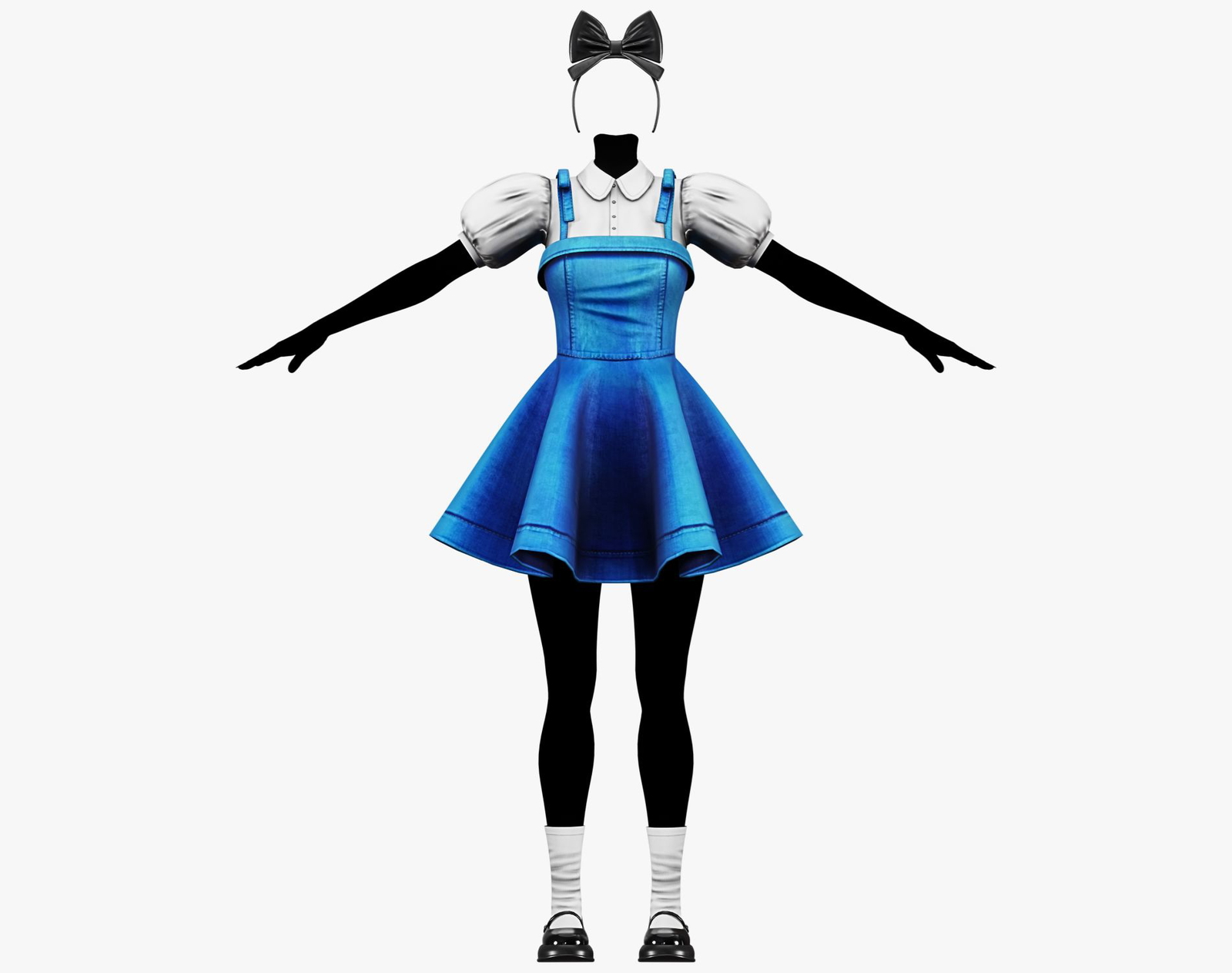 Wonderland Outfit Pack - Dress, Blouse, Socks, Shoes, Bow Headband | WOLVES STUDIO