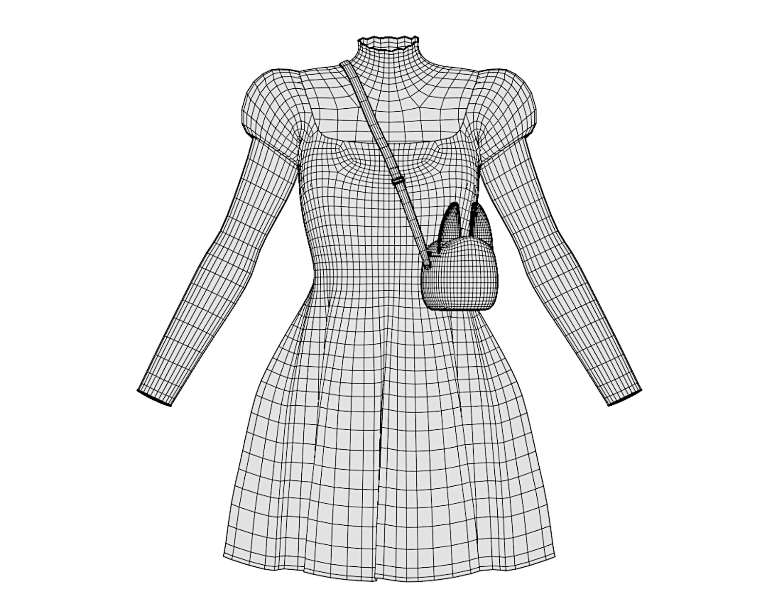 Cozy Witch Outfit Pack - Dress, Blouse, Broom, Bag, Shoes, Bow Headband