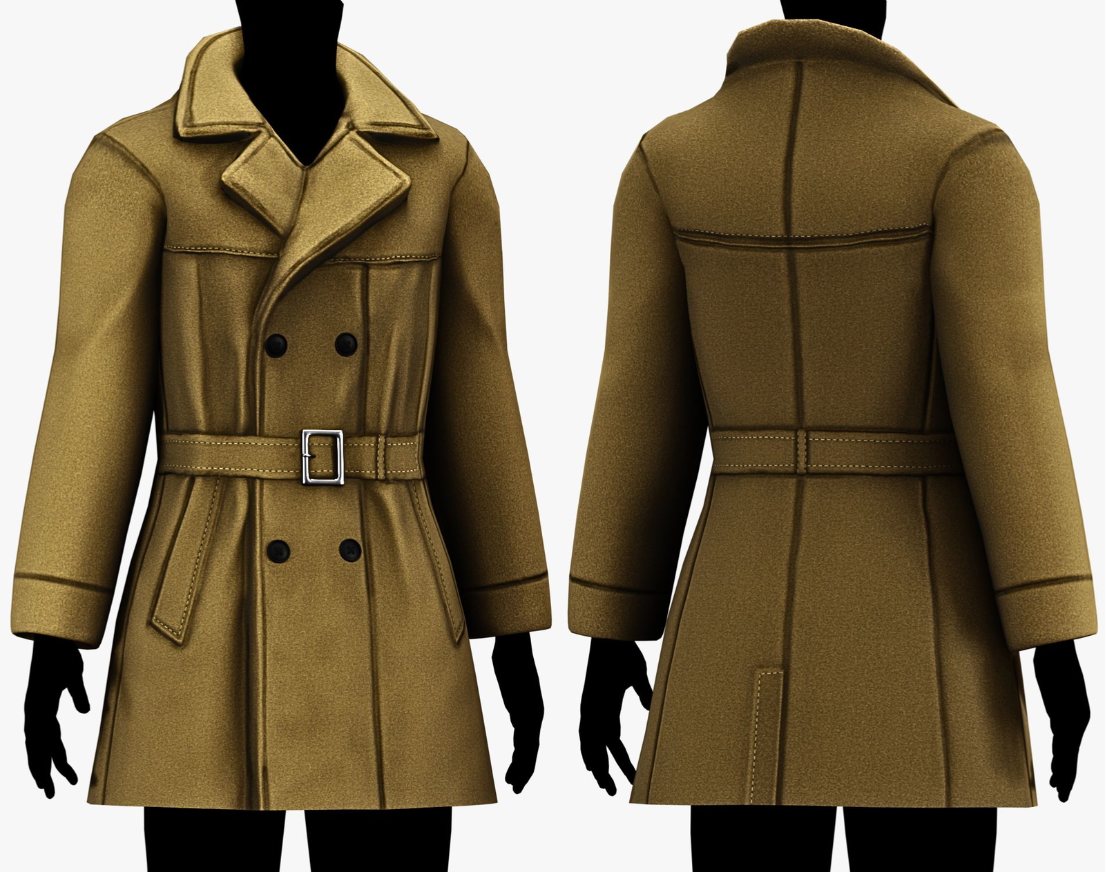 Noir Trench Coat Mafia Style - 5 Styles | WOLVES STUDIO