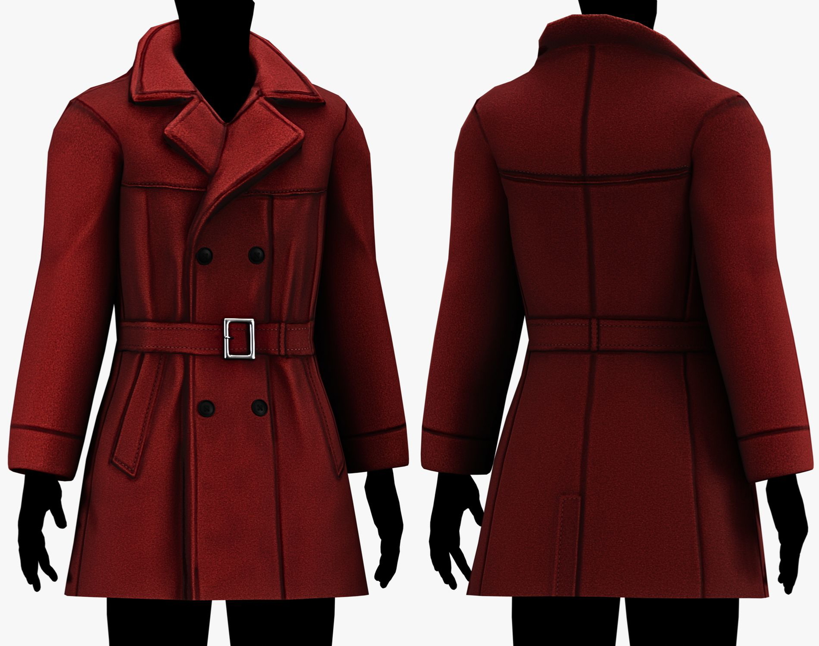 Noir Trench Coat Mafia Style - 5 Styles | WOLVES STUDIO