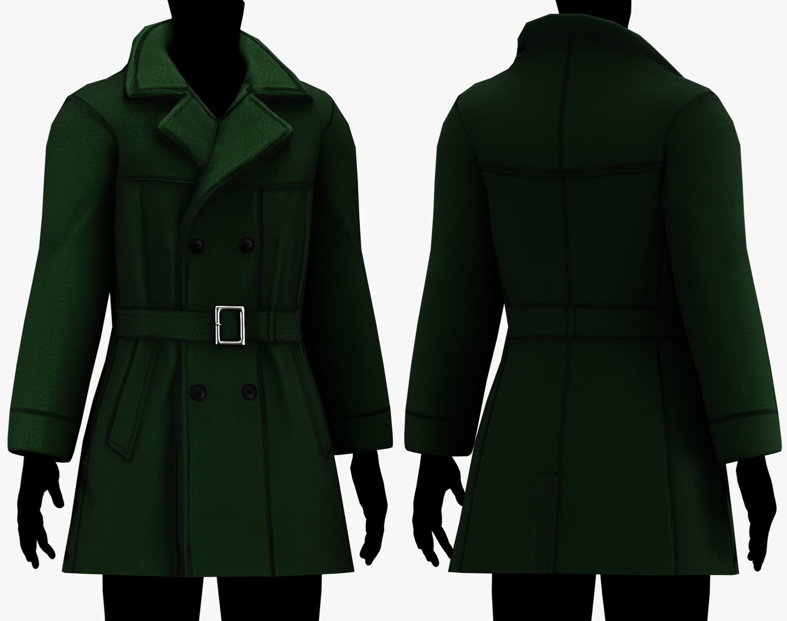 Noir Trench Coat Mafia Style - 5 Styles | WOLVES STUDIO