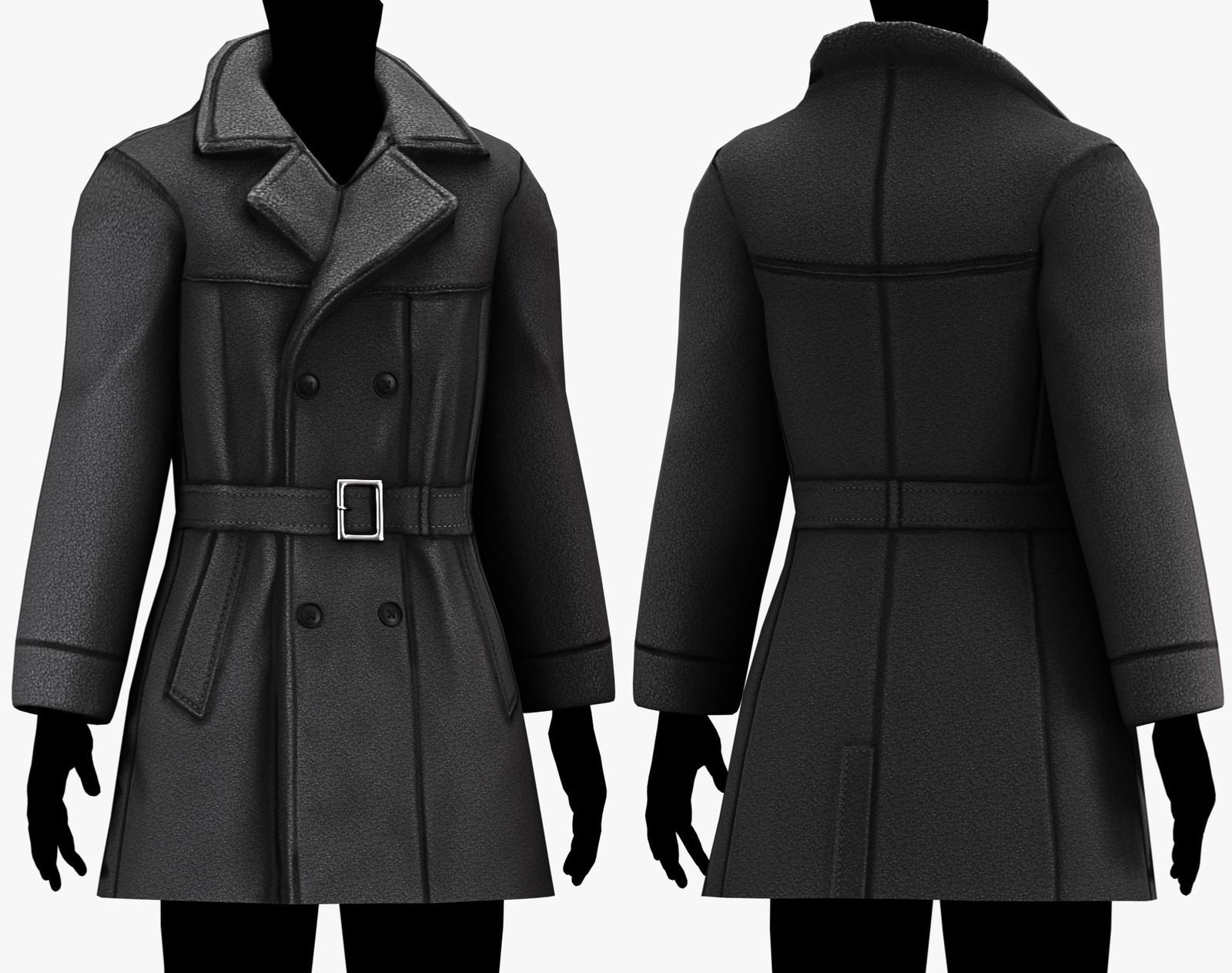Noir Trench Coat Mafia Style - 5 Styles | WOLVES STUDIO