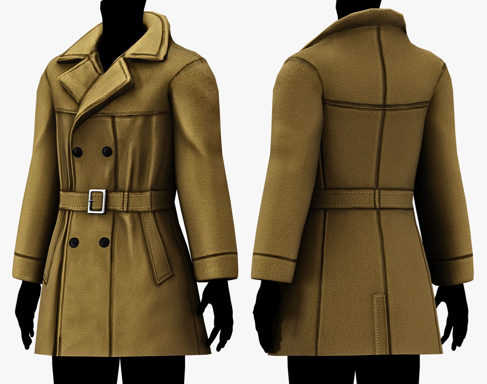 Noir Trench Coat Mafia Style - 5 Styles | WOLVES STUDIO