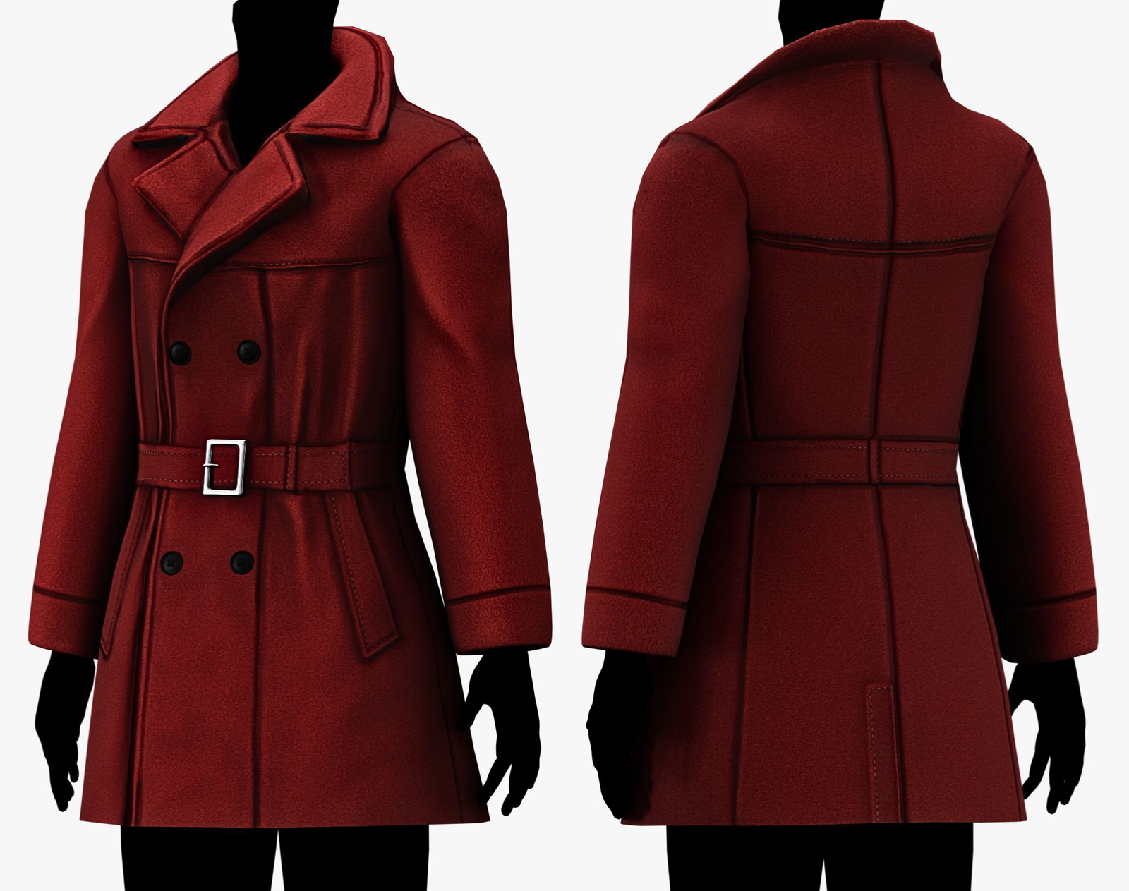Noir Trench Coat Mafia Style - 5 Styles | WOLVES STUDIO