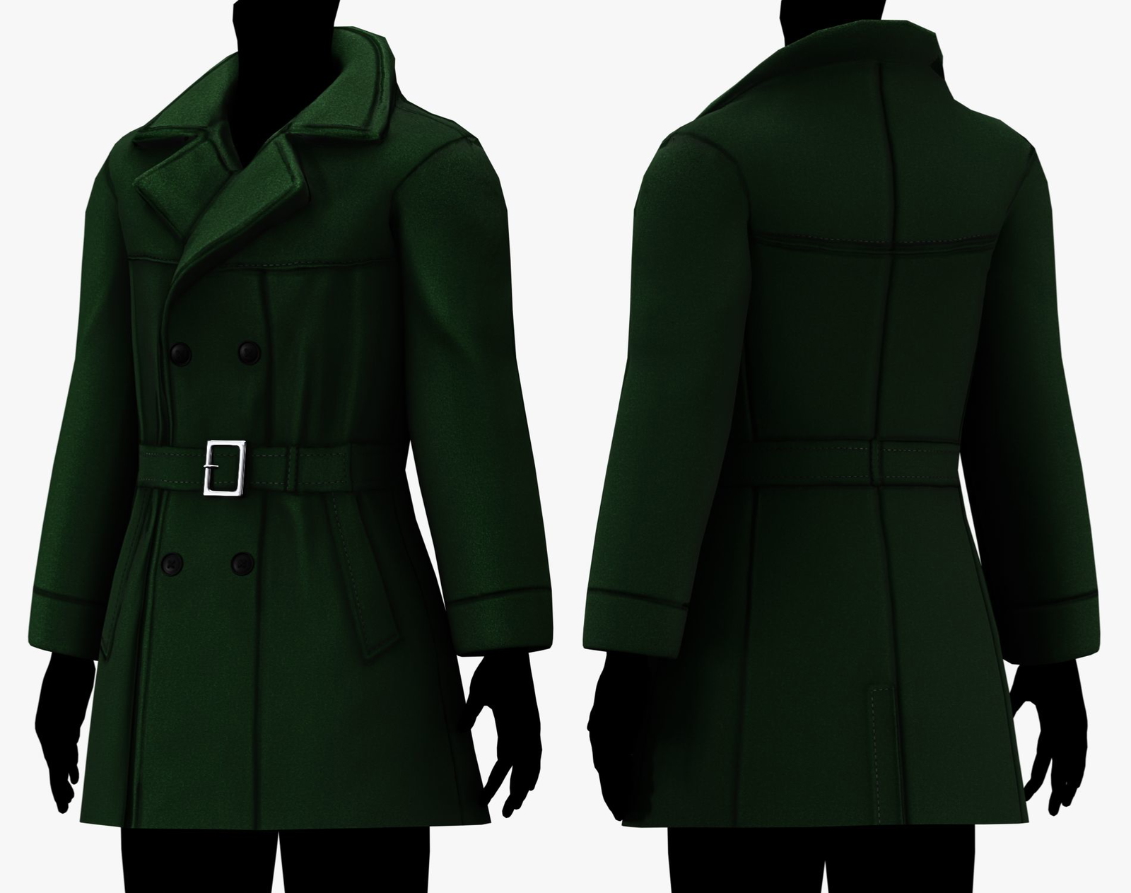 Noir Trench Coat Mafia Style - 5 Styles | WOLVES STUDIO
