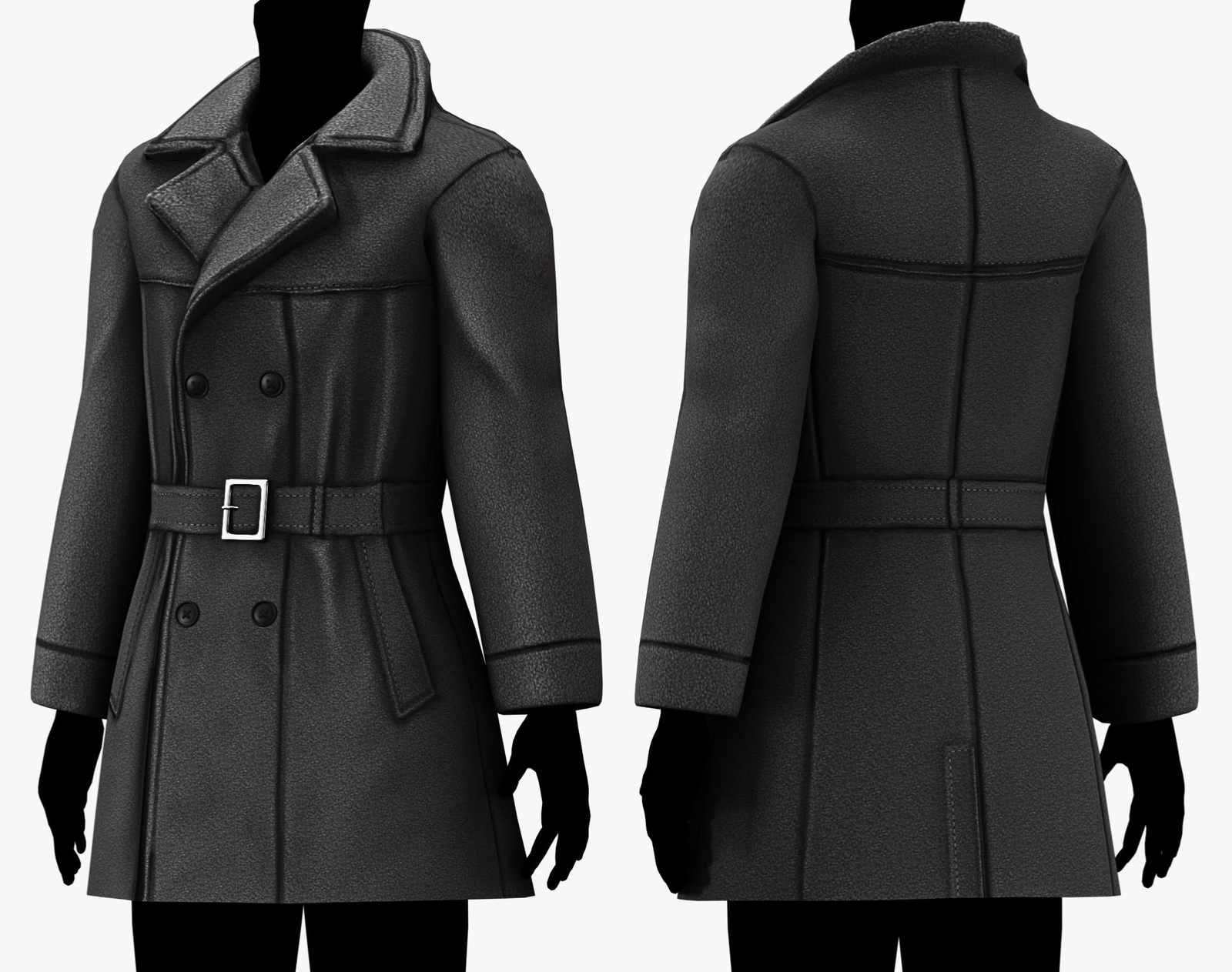 Noir Trench Coat Mafia Style - 5 Styles | WOLVES STUDIO