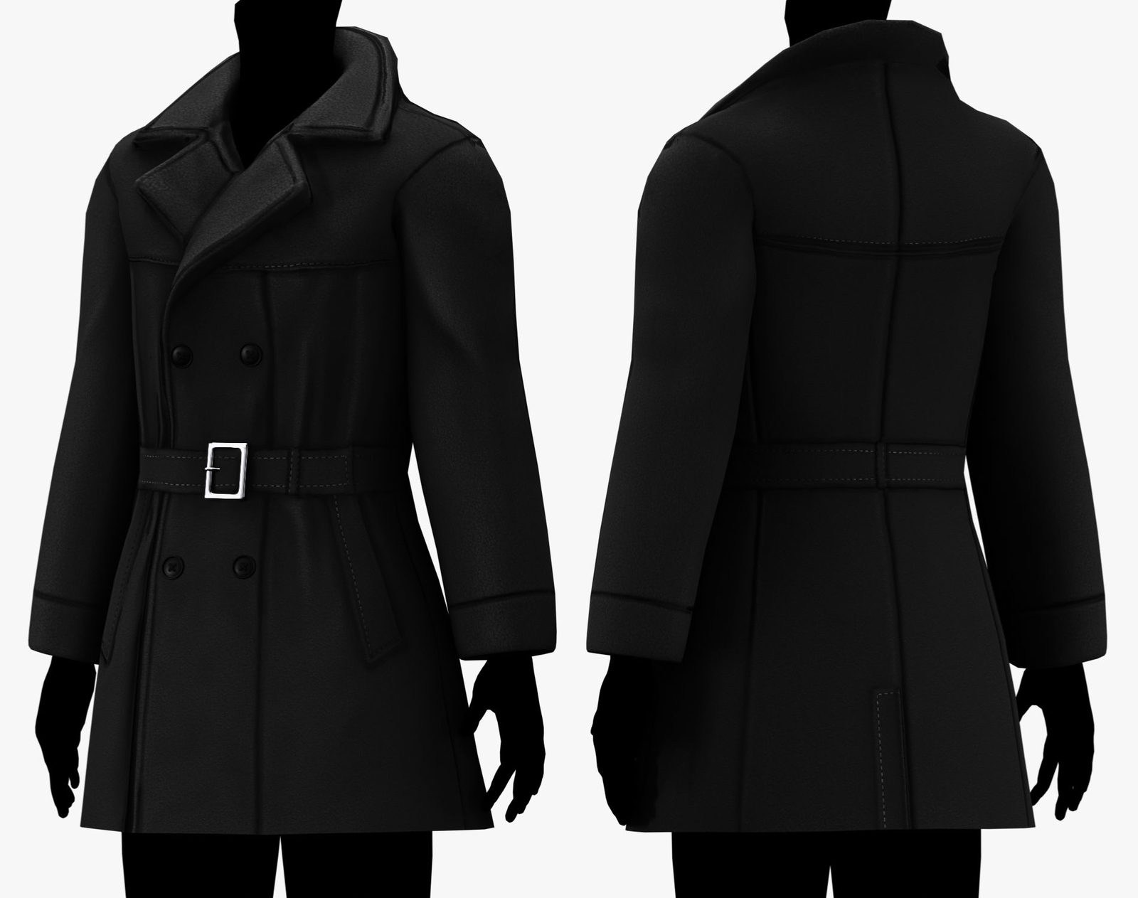 Noir Trench Coat Mafia Style - 5 Styles | WOLVES STUDIO