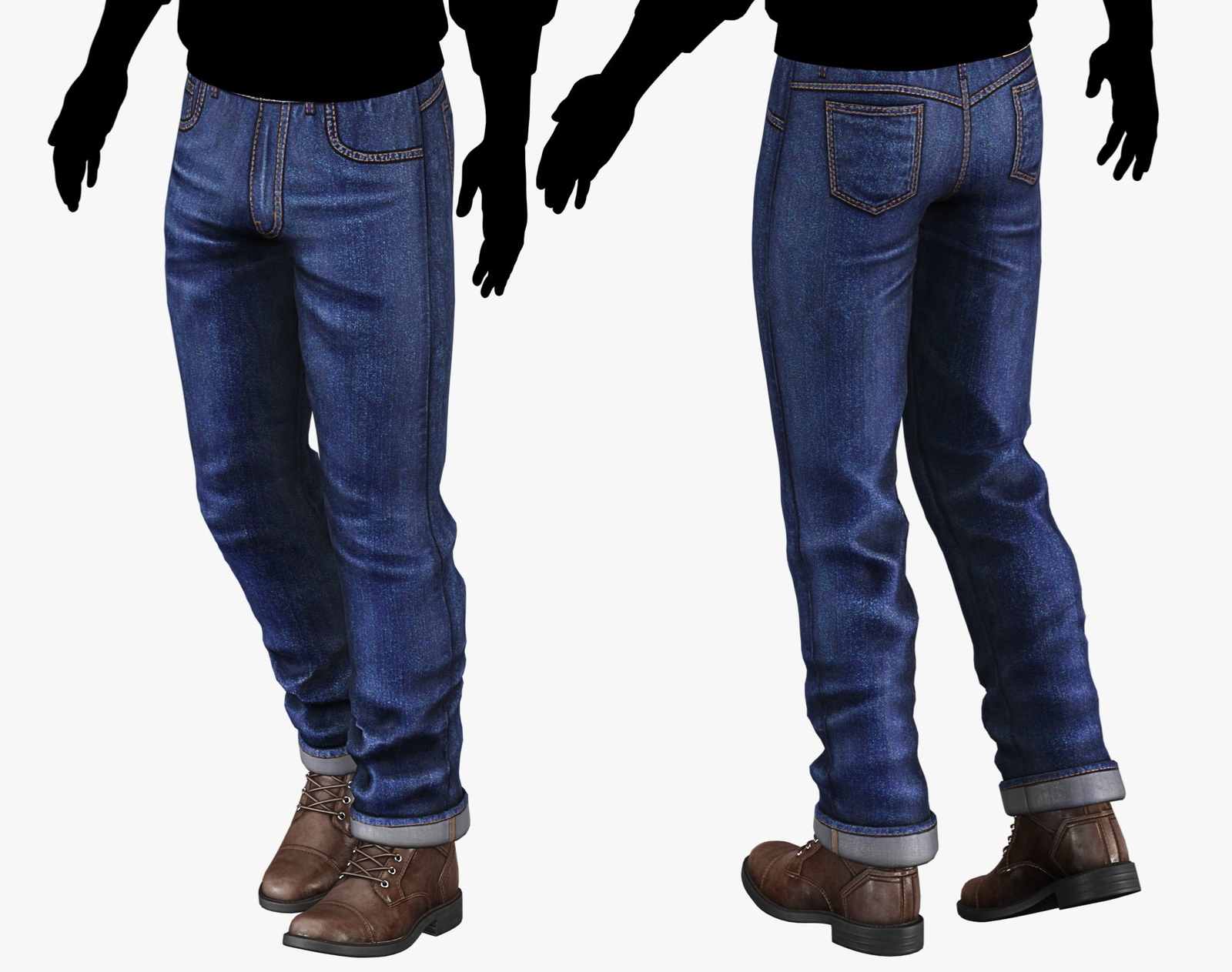 Male Casual Jeans Pants Pack - Game-Ready 3D Model | PBR 4K Denim | WOLVES STUDIO