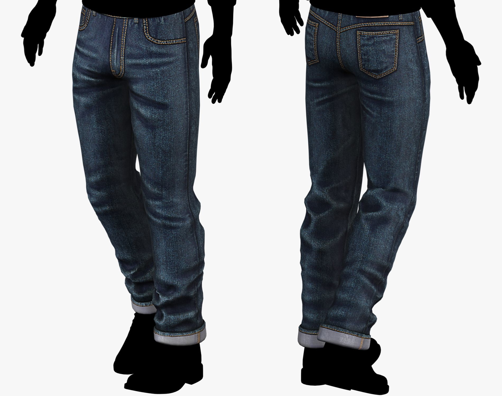 Male Casual Jeans Pants Pack - Game-Ready 3D Model | PBR 4K Denim | WOLVES STUDIO