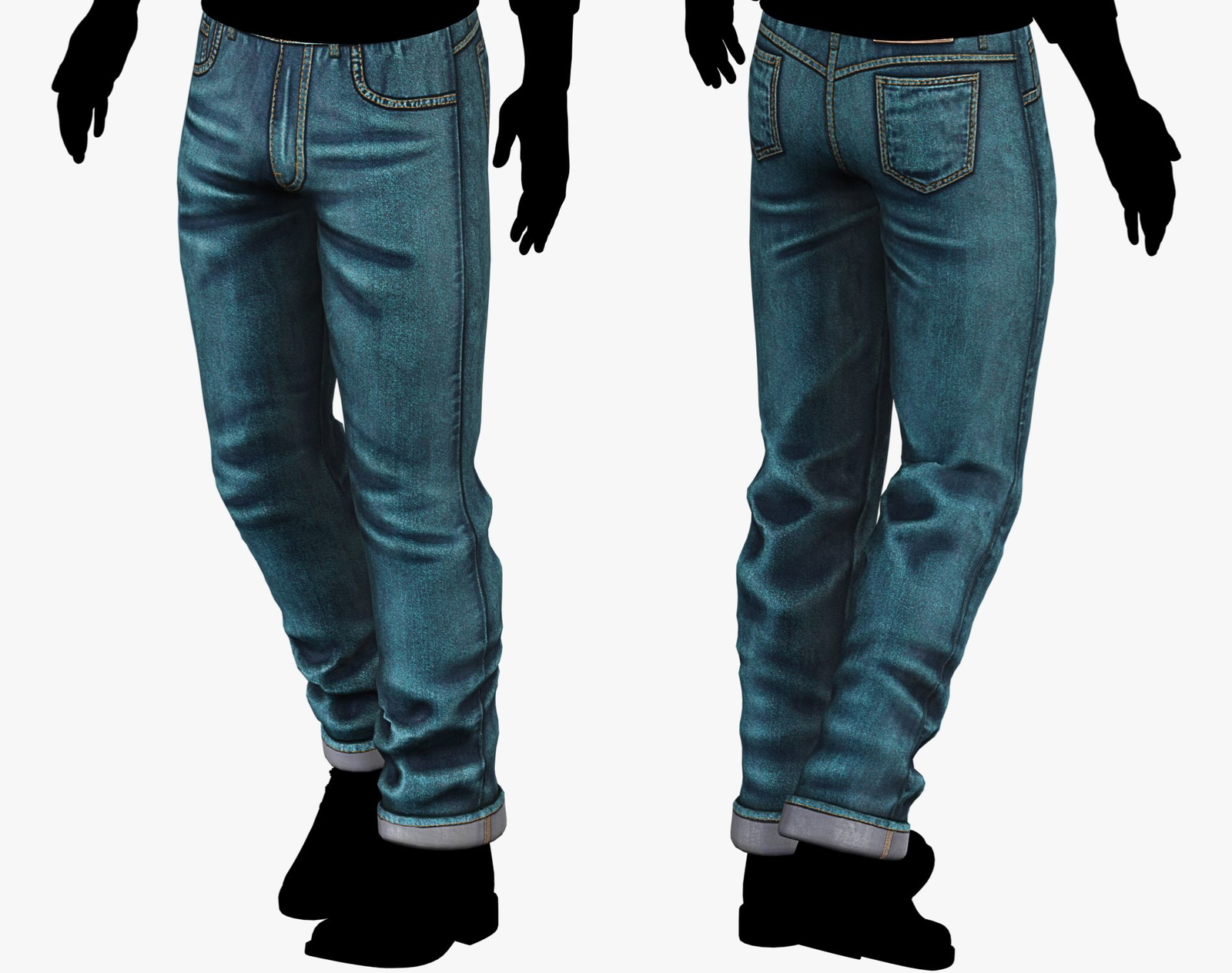 Male Casual Jeans Pants Pack - Game-Ready 3D Model | PBR 4K Denim | WOLVES STUDIO