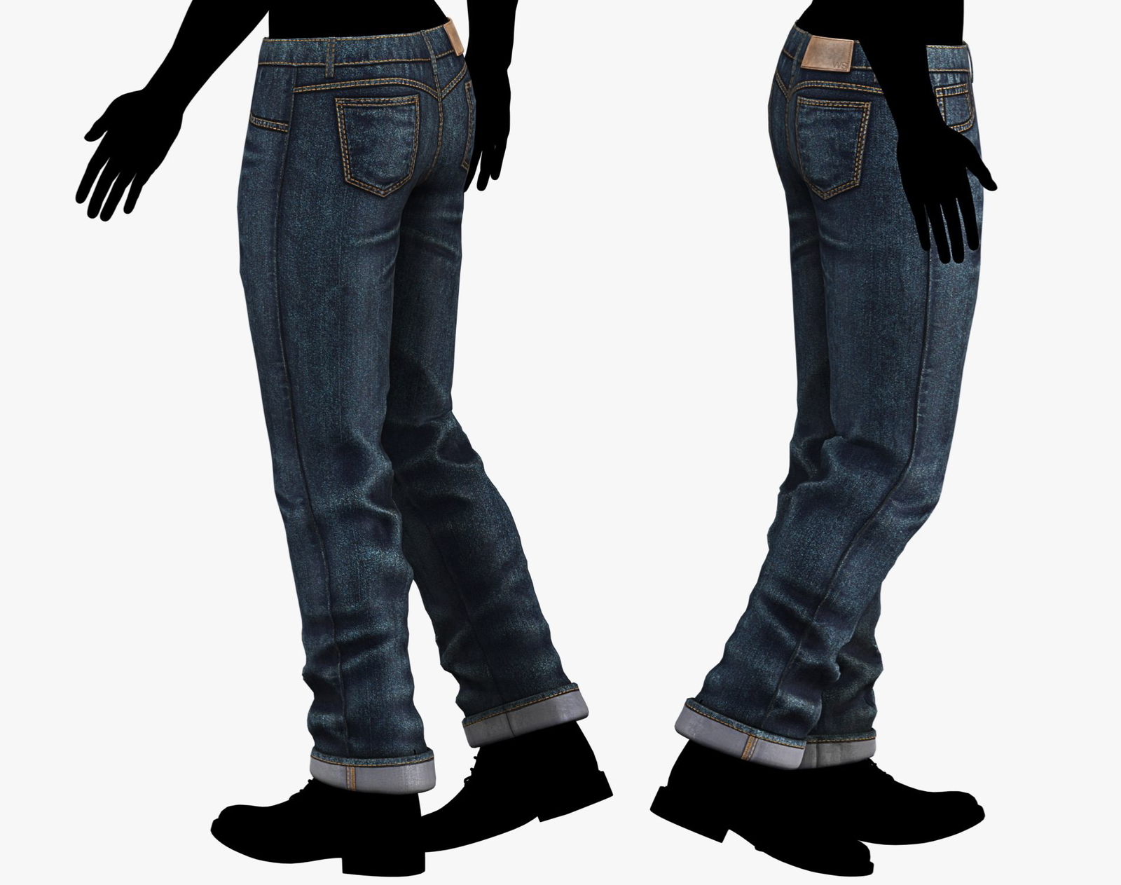 Male Casual Jeans Pants Pack - Game-Ready 3D Model | PBR 4K Denim | WOLVES STUDIO
