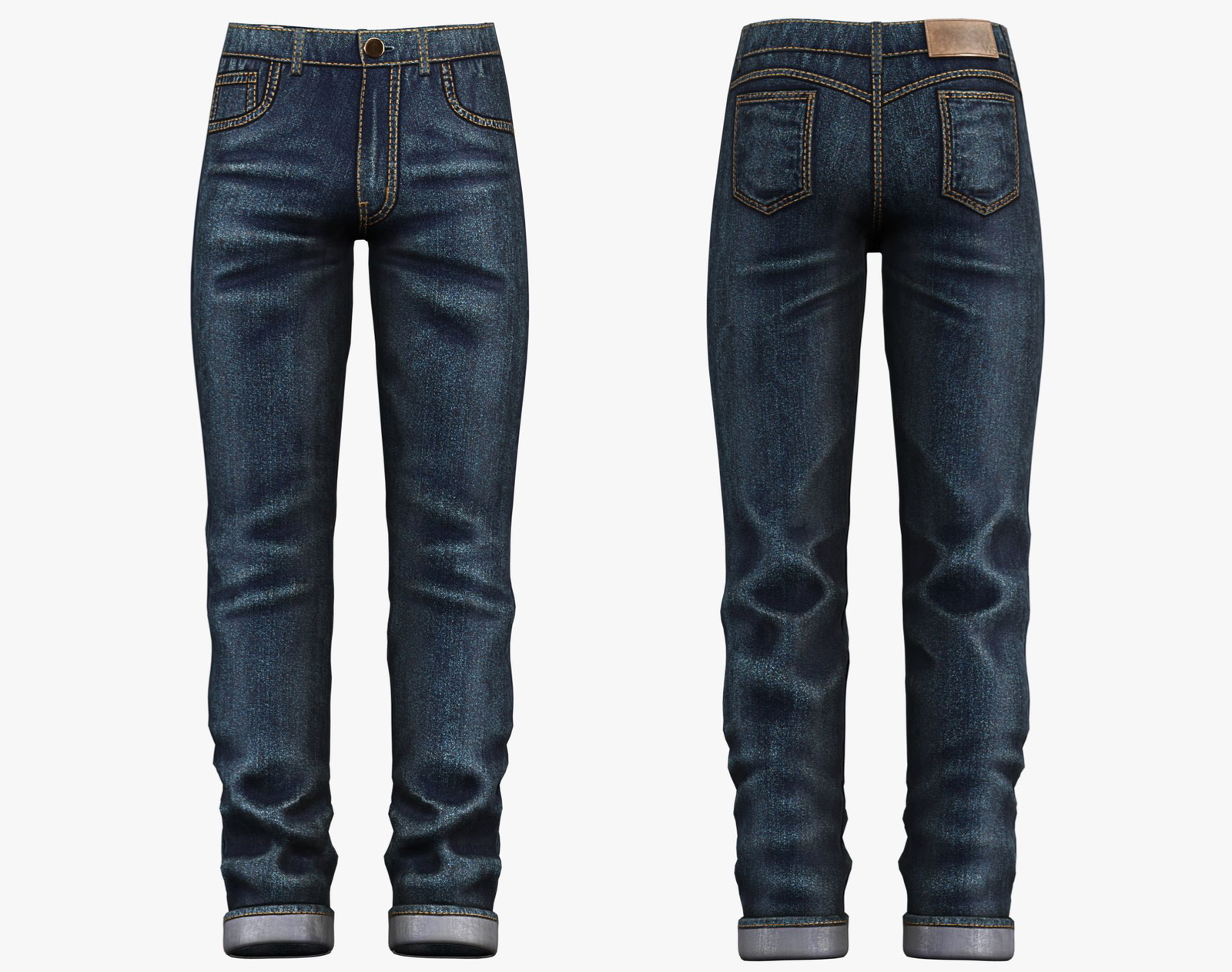 Male Casual Jeans Pants Pack - Game-Ready 3D Model | PBR 4K Denim | WOLVES STUDIO