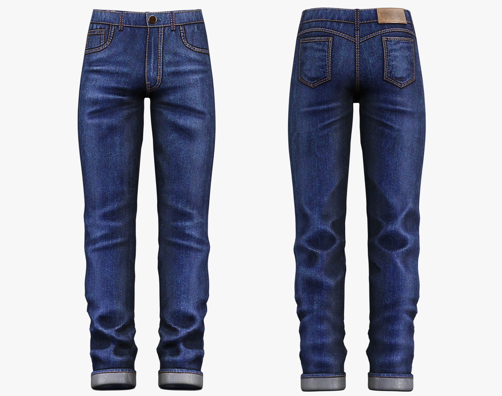 Male Casual Jeans Pants Pack - Game-Ready 3D Model | PBR 4K Denim | WOLVES STUDIO