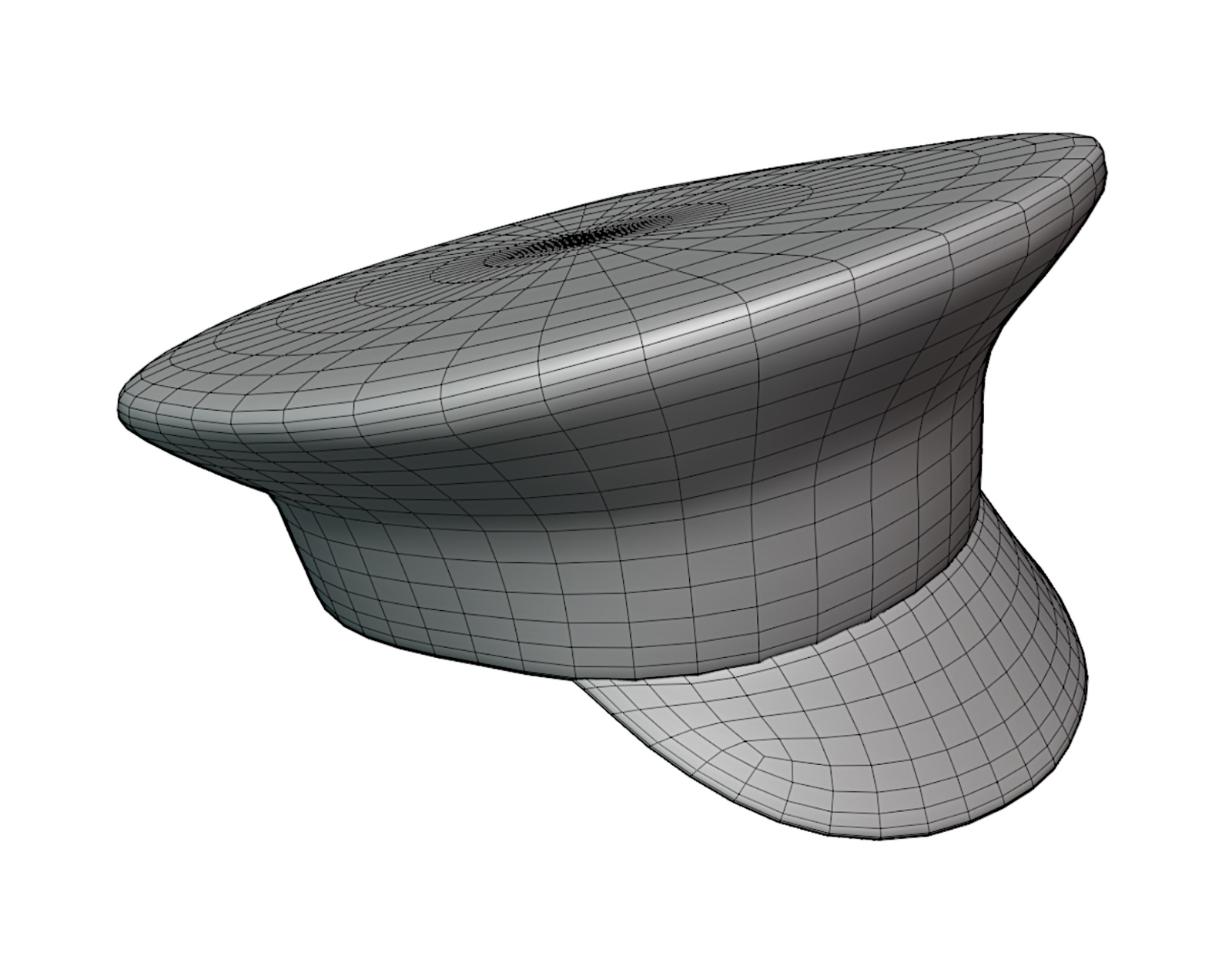 Black Latex Military Hat - Glossy High-Detail Accessory | WOLVES STUDIO