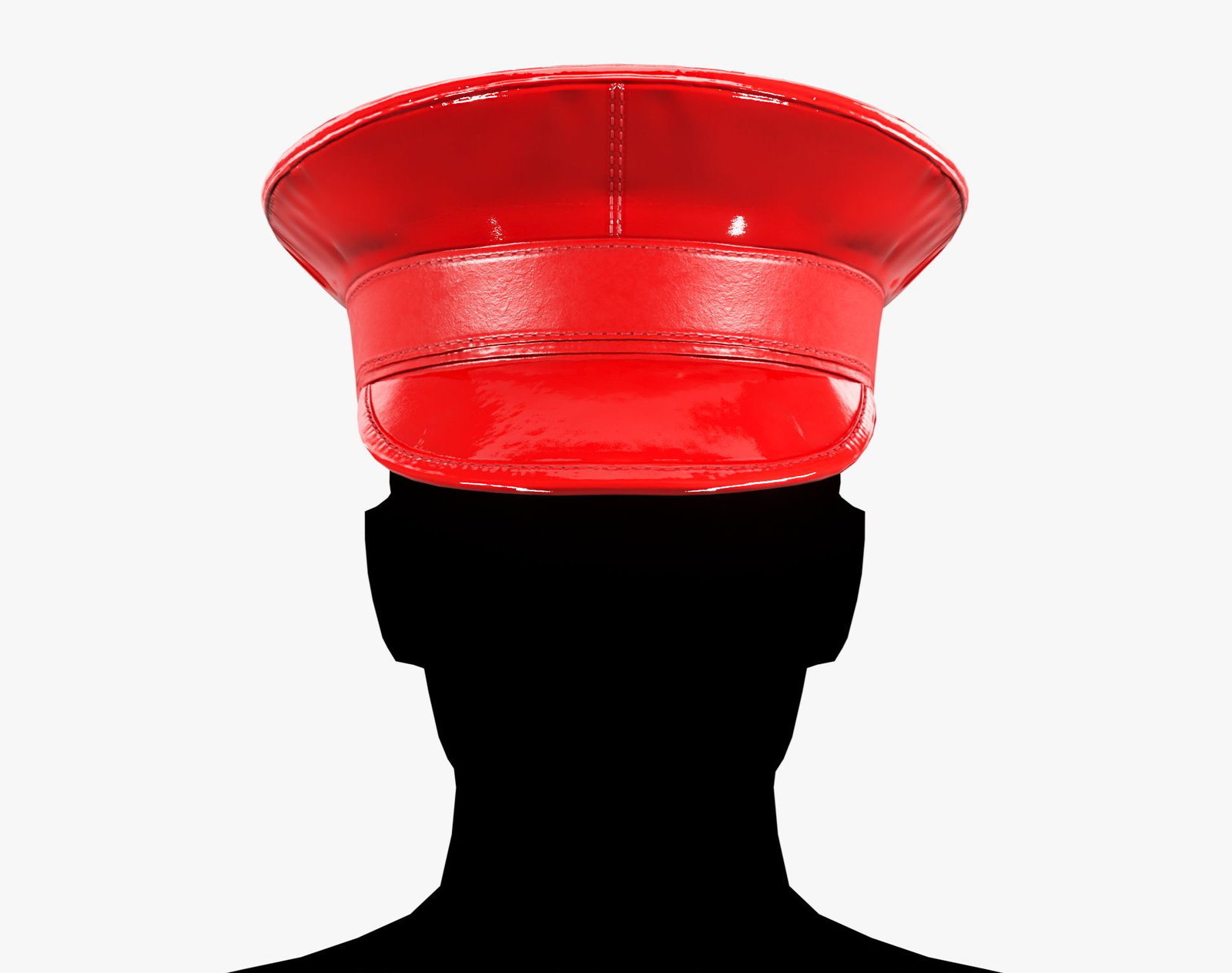 Red Latex Military Hat - Glossy High-Detail Accessory | WOLVES STUDIO