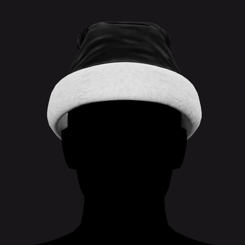 Classic Santa Hat Black - Christmas Avatar Accessory | WOLVES STUDIO