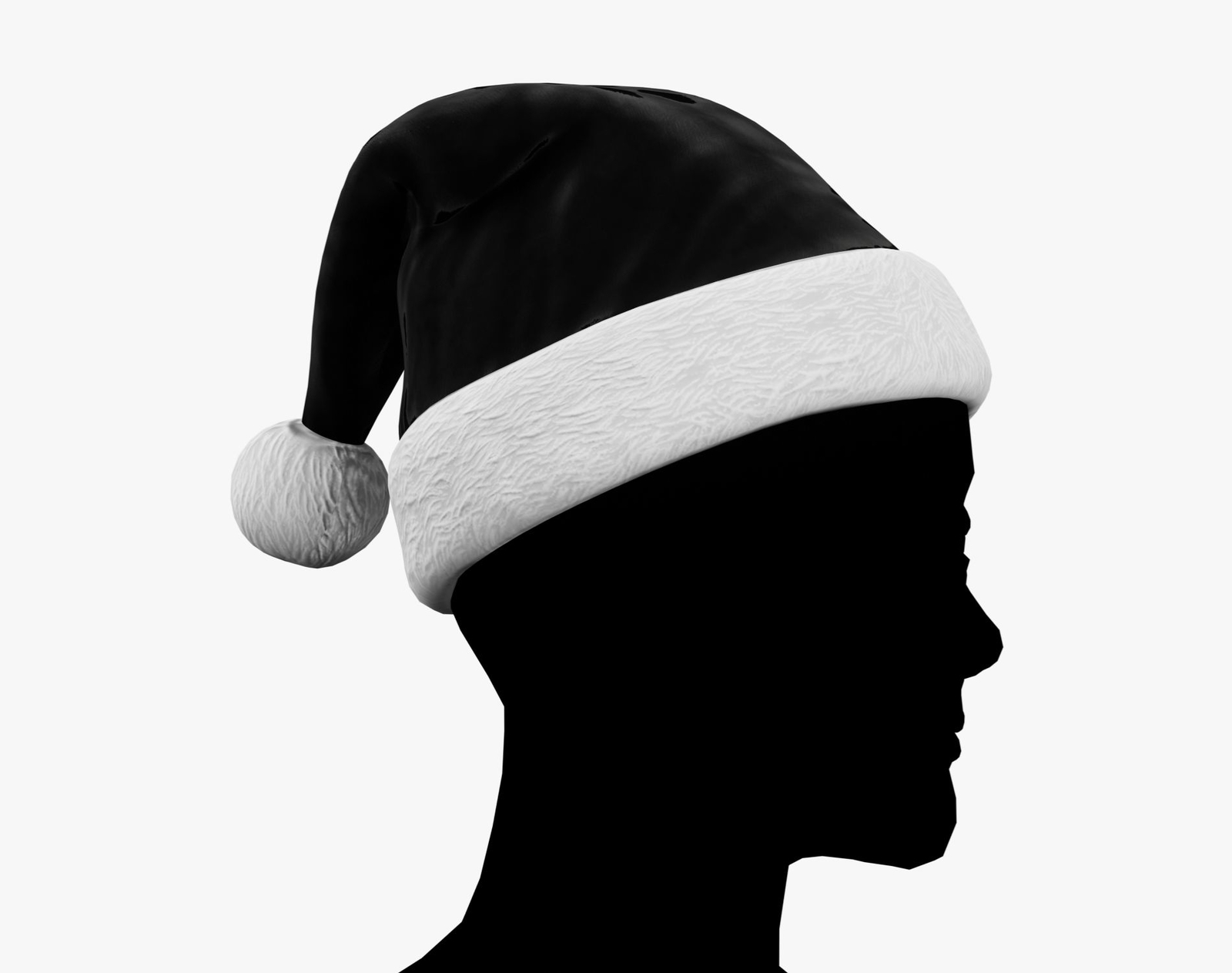 Classic Santa Hat Black - Christmas Avatar Accessory | WOLVES STUDIO