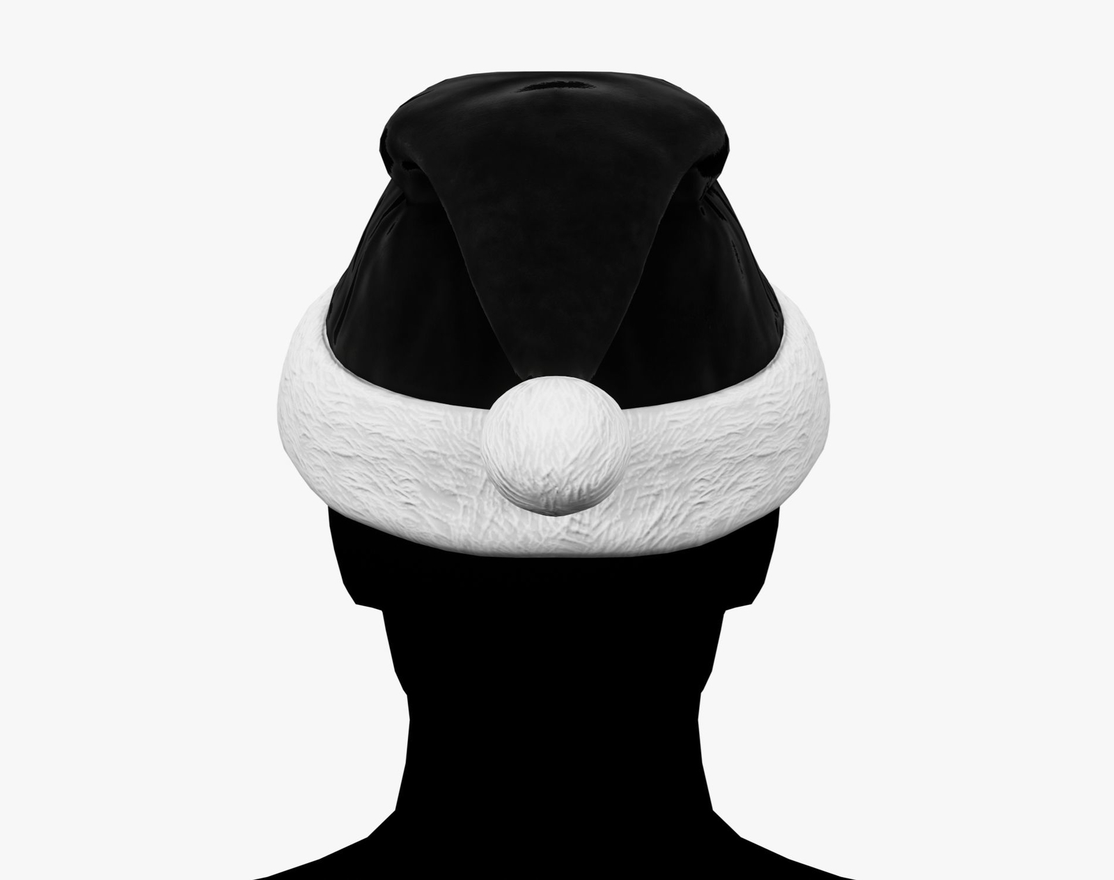 Classic Santa Hat Black - Christmas Avatar Accessory | WOLVES STUDIO