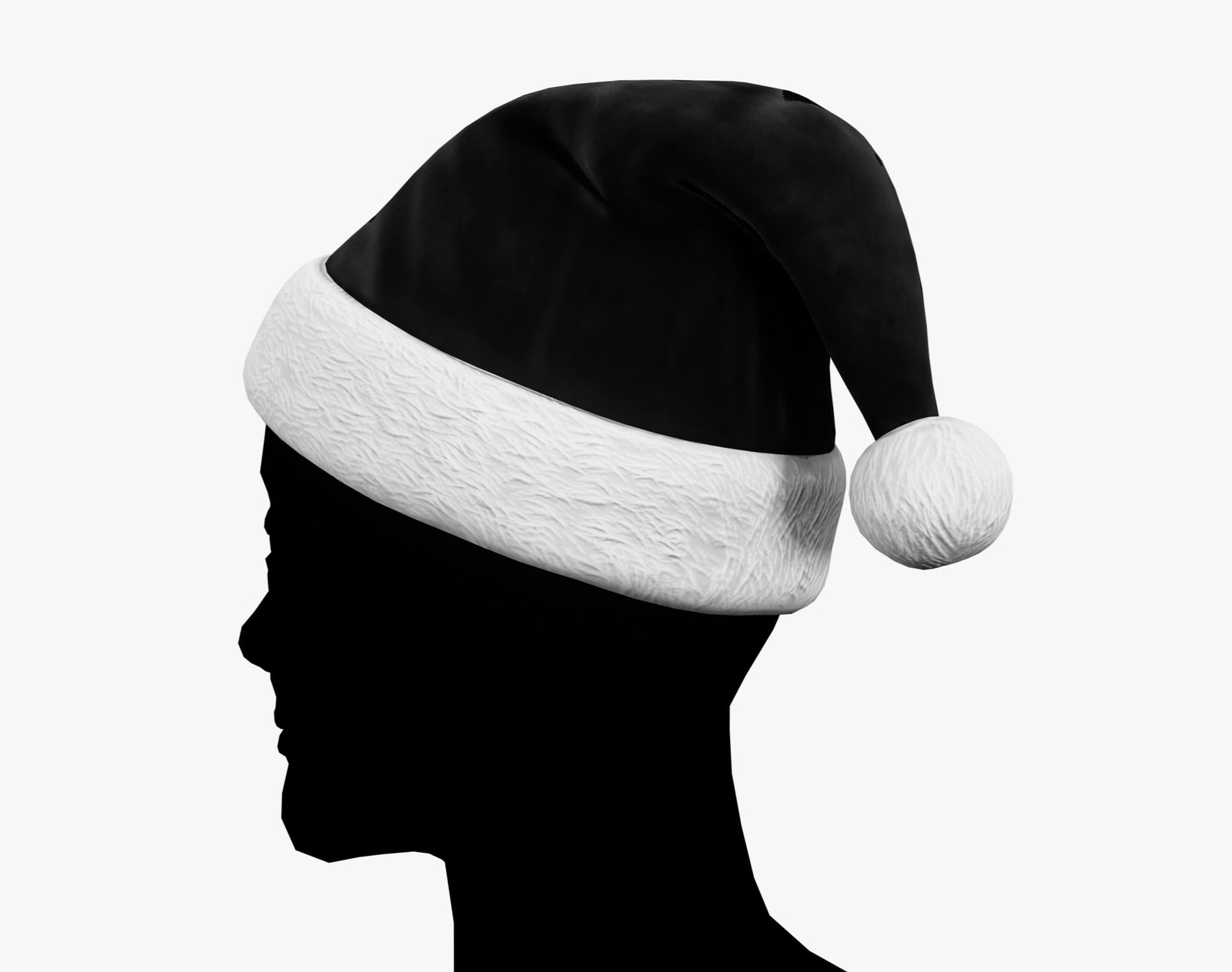 Classic Santa Hat Black - Christmas Avatar Accessory | WOLVES STUDIO