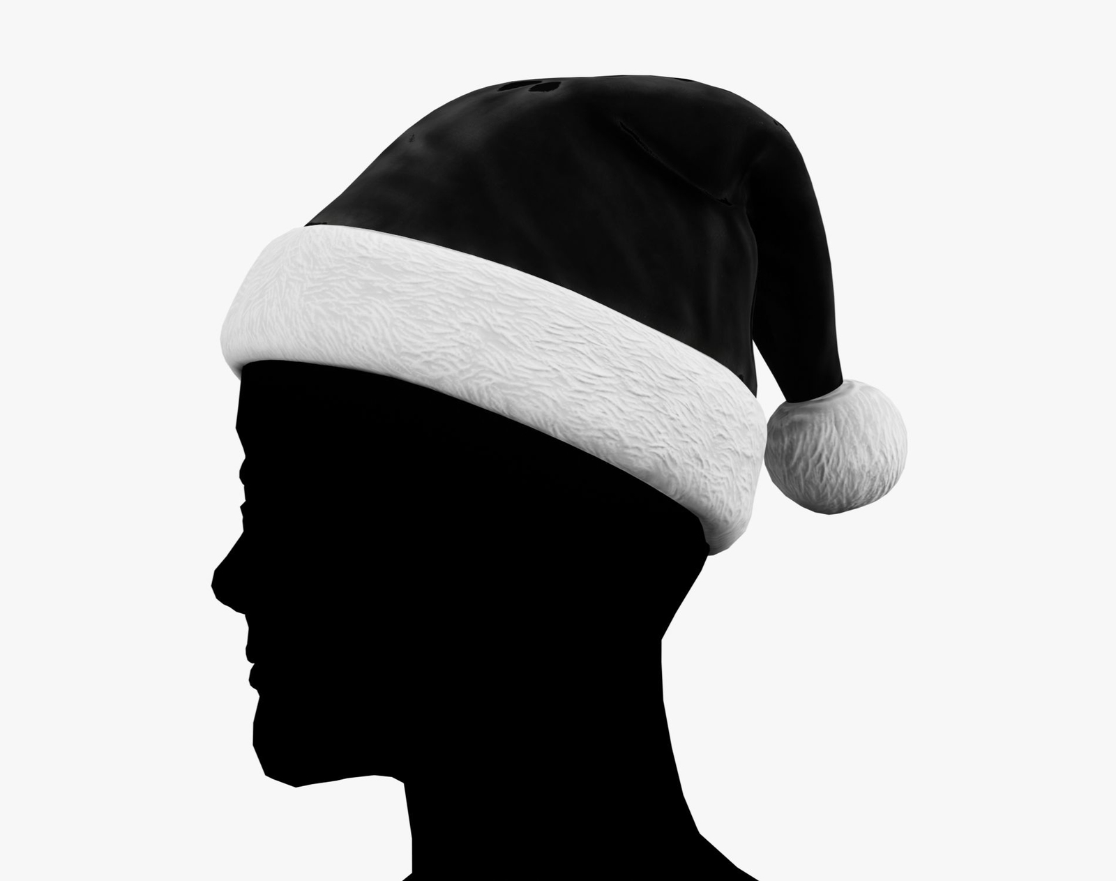 Classic Santa Hat Black - Christmas Avatar Accessory | WOLVES STUDIO