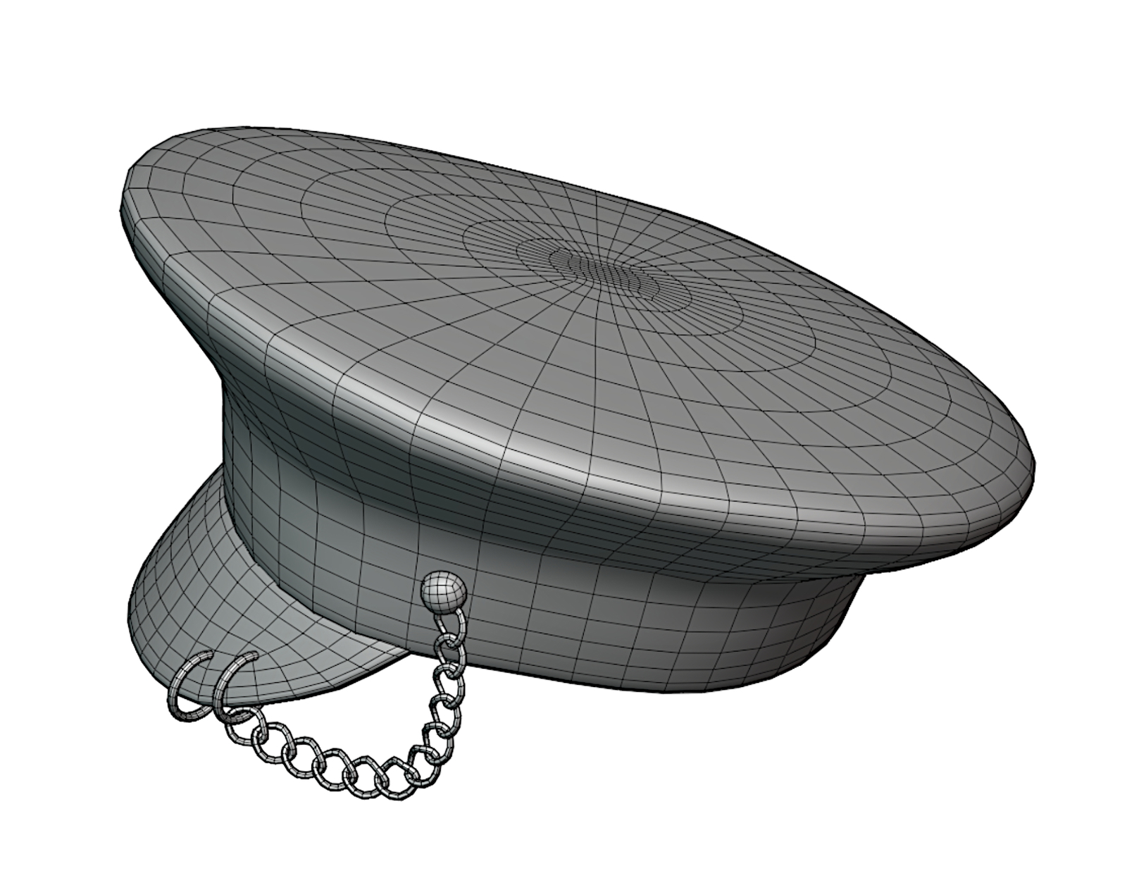 Black Latex Military Hat with Chain Detail - Avatar Accessory | WOLVES STUDIO
