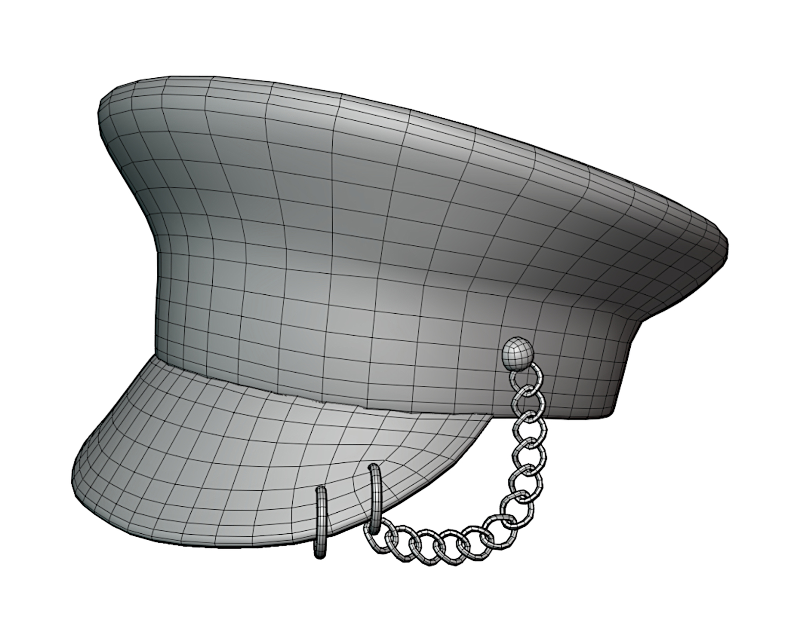 Red Latex Military Hat with Chain Detail - Avatar Accessory | WOLVES STUDIO