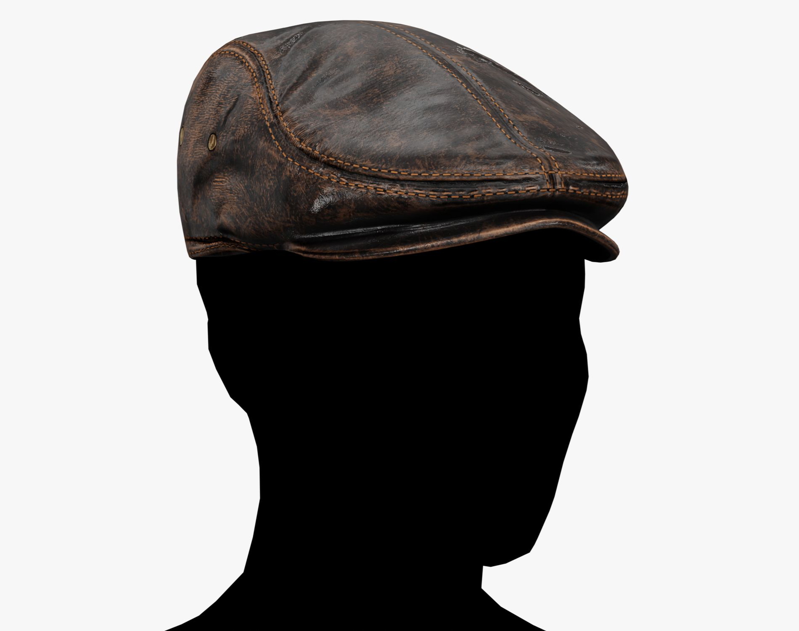 Classic Black Leather Flat Cap Vintage | WOLVES STUDIO