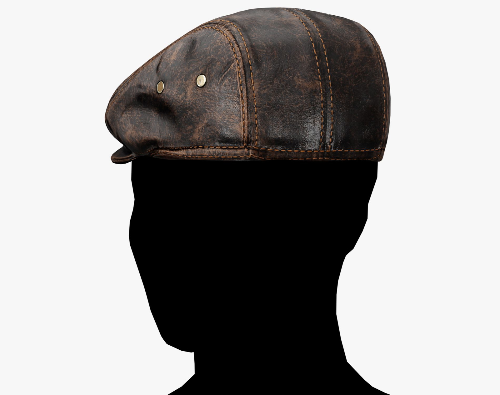Classic Black Leather Flat Cap Vintage | WOLVES STUDIO