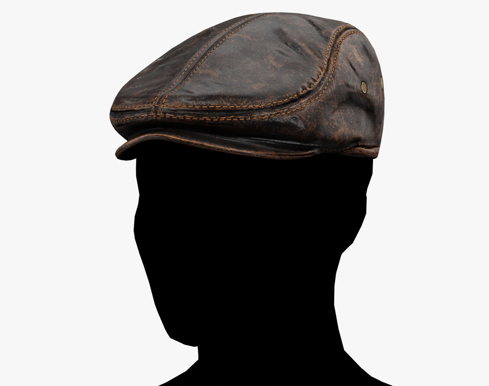 Classic Black Leather Flat Cap Vintage | WOLVES STUDIO
