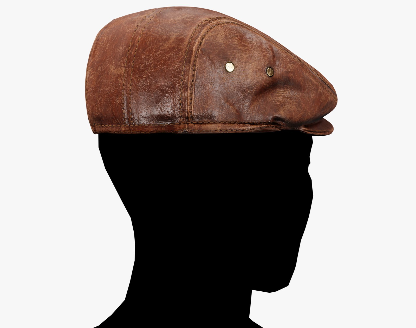 Classic Brown Leather Flat Cap Vintage | WOLVES STUDIO