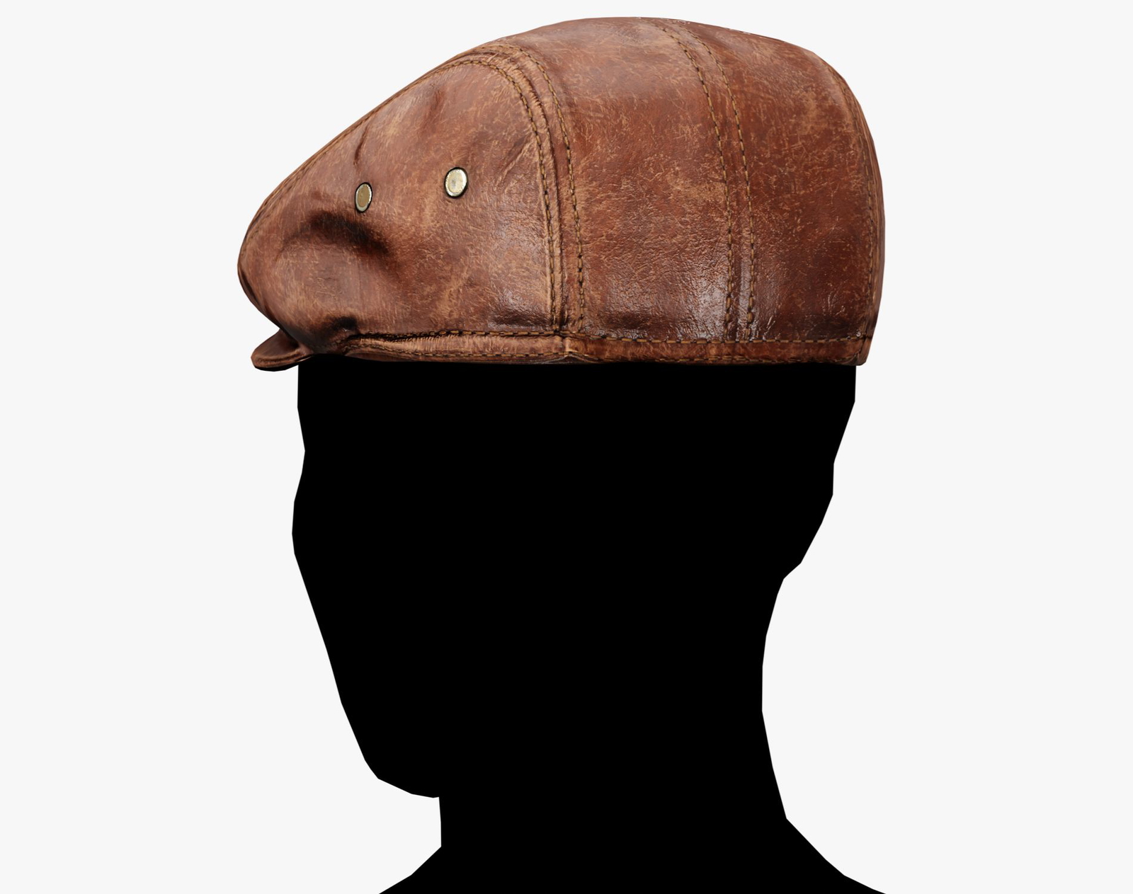 Classic Brown Leather Flat Cap Vintage | WOLVES STUDIO