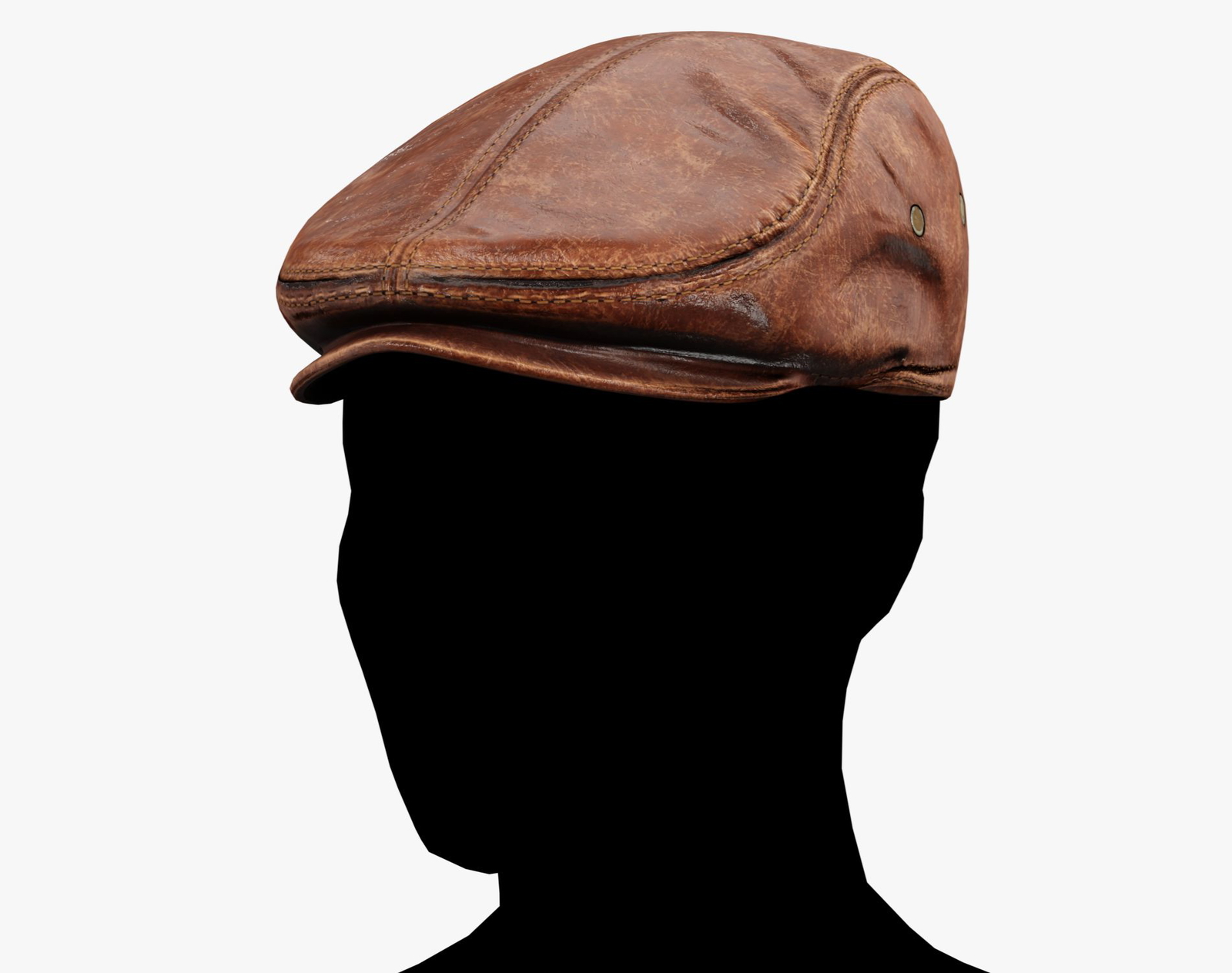 Classic Brown Leather Flat Cap Vintage | WOLVES STUDIO