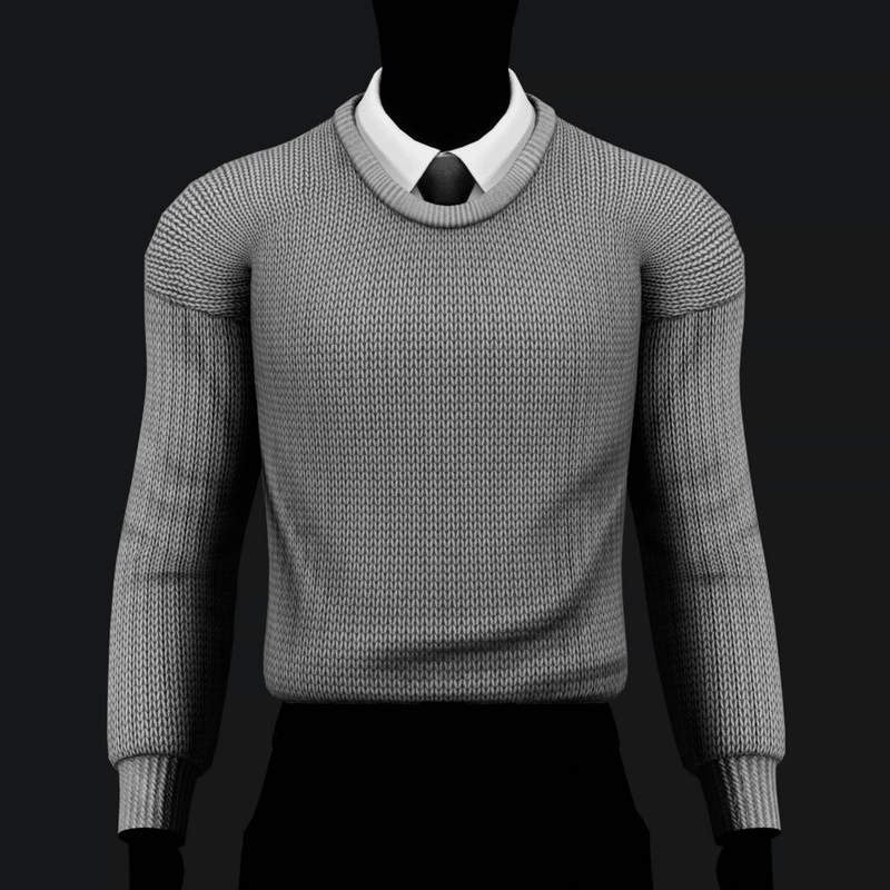Men's Crew Neck Sweater + Shirt Collar with Tie Pack | WOLVES STUDIO