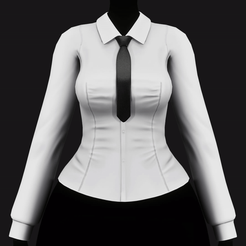 Women’s Slim Shirt with Tie - VRChat Clothing | WOLVES STUDIO