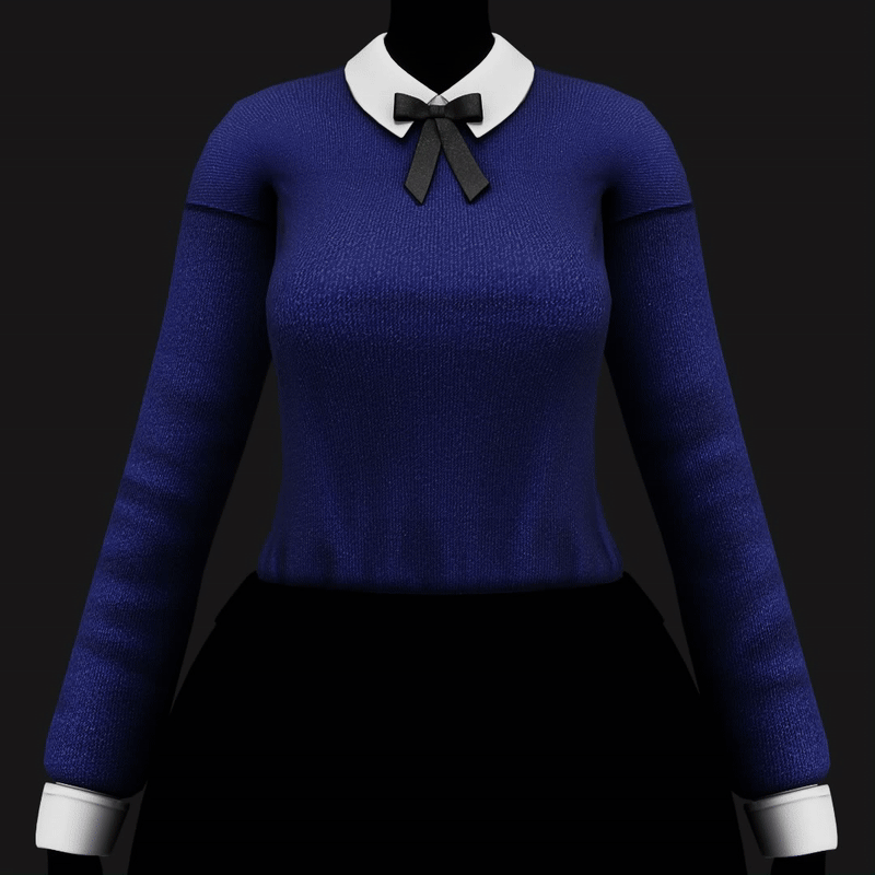 Women’s Sweater + Shirt Collar + Sleeves + Ribbon Pack - VRChat Clothing | WOLVES STUDIO