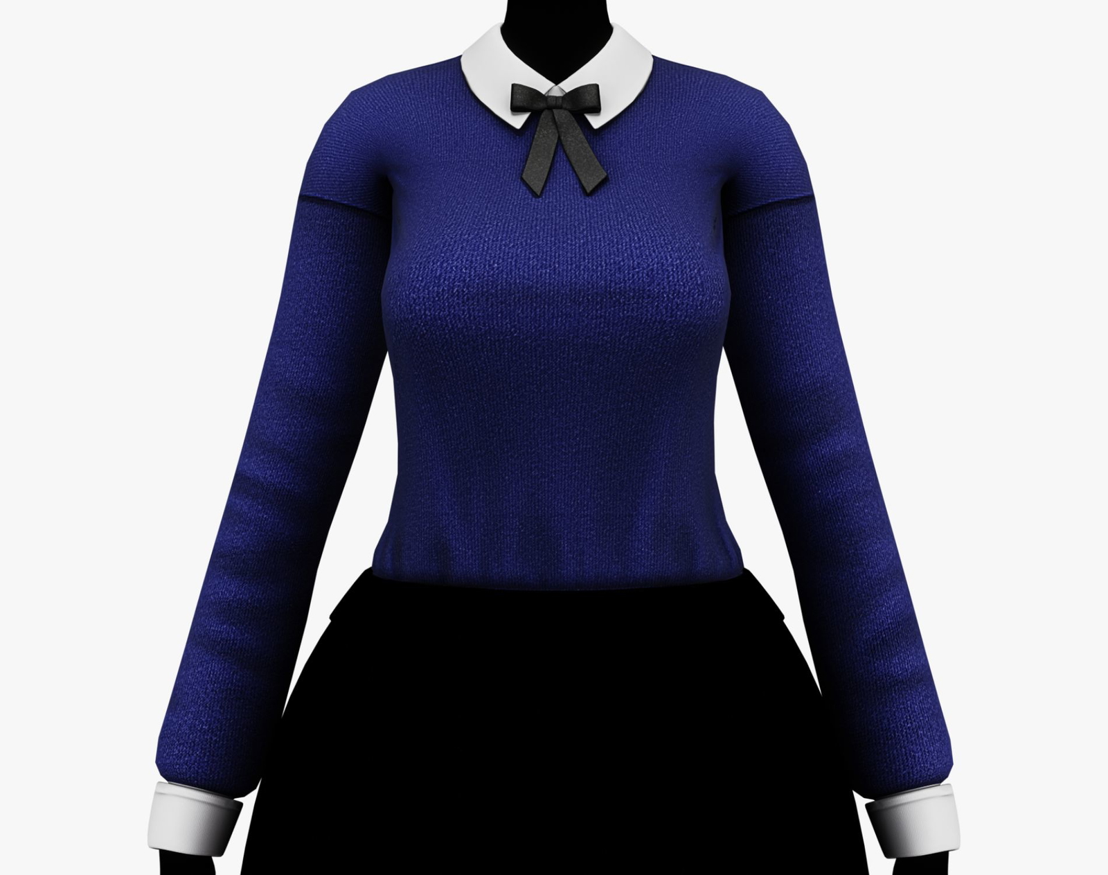 Women’s Sweater + Shirt Collar + Sleeves + Ribbon Pack - VRChat Clothing | WOLVES STUDIO