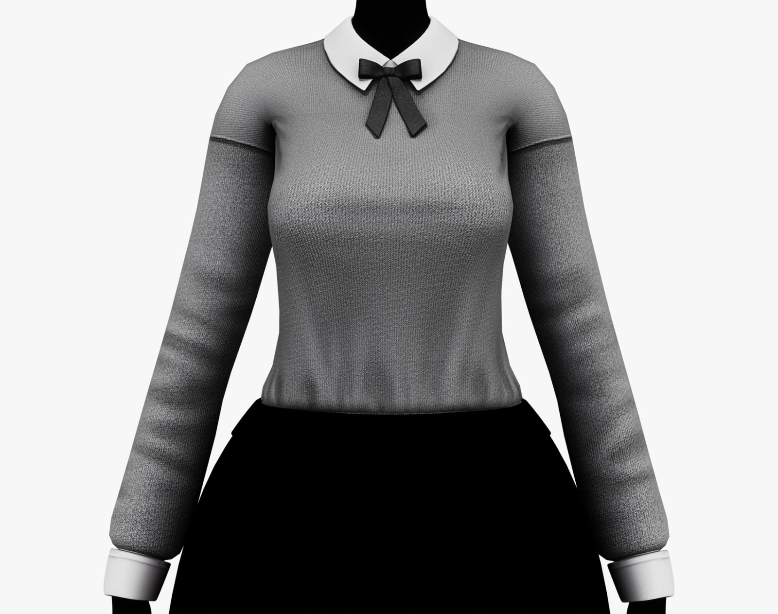 Women’s Sweater + Shirt Collar + Sleeves + Ribbon Pack - VRChat Clothing | WOLVES STUDIO
